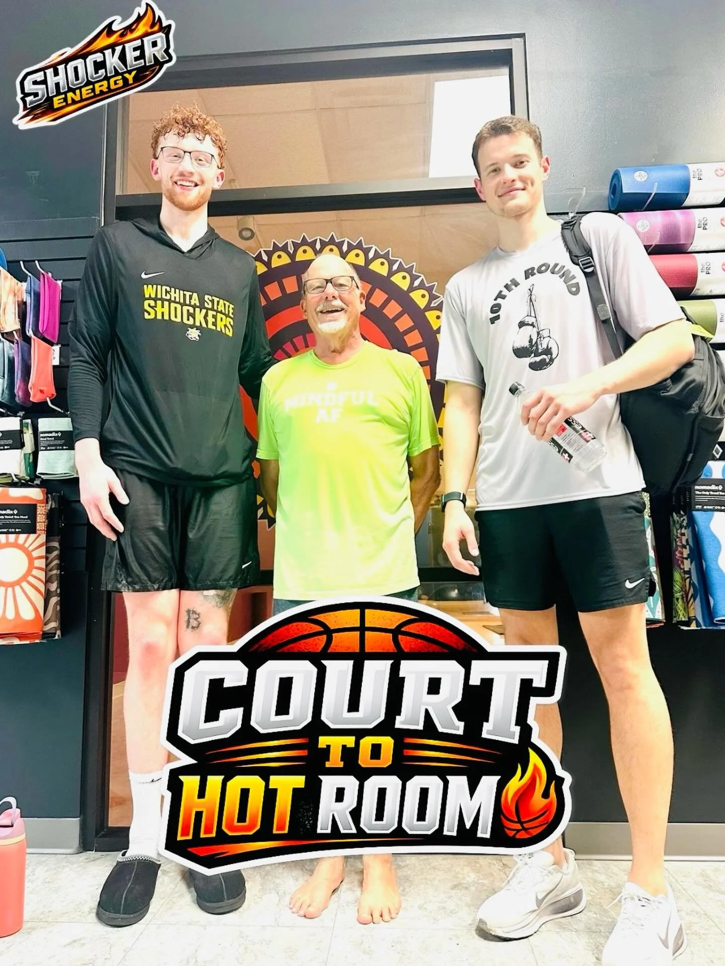 Shockers in the hot room 🔥🏀

Loved having some WSU basketball energy at Hot Asana the other night.

Because hot yoga is not just about stretching. It builds mobility, flexibility, recovery, balance, body awareness, and mental focus &mdash; all the 
