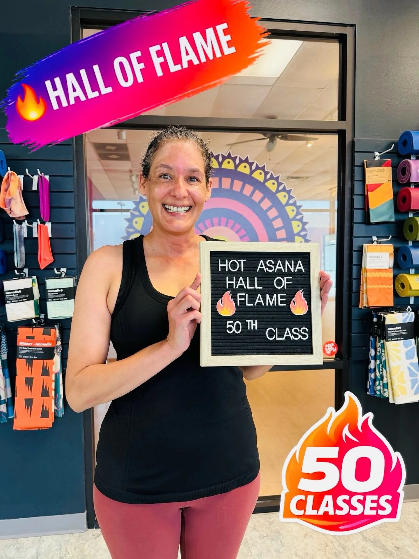 🔥 50 CLASSES. STRONGER EVERY WEEK. 🔥 
👇 Drop a 🔥 and celebrate Tammi 

Tammi just hit 50 classes at Hot Asana Yoga Studio and it has been incredible watching her grow stronger week after week. 

She pushes herself to do more. 
Takes on new challe