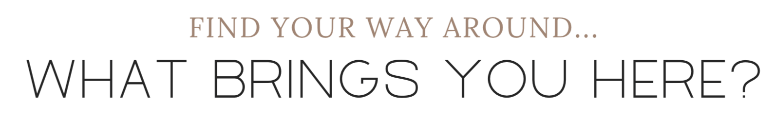 Text on a plain background saying "Find your way around... What brings you here?"