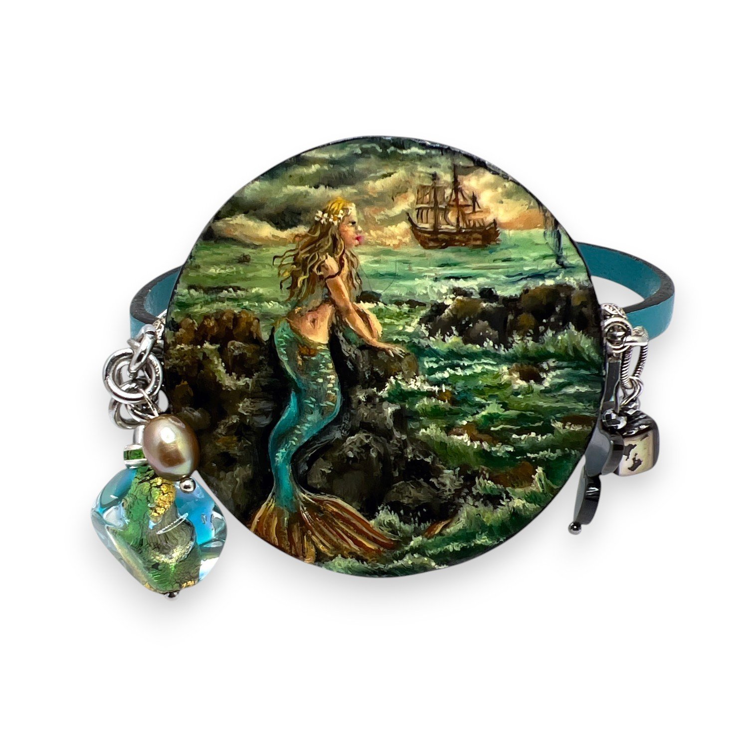 Mermaid's Reflection Leather Bracelet