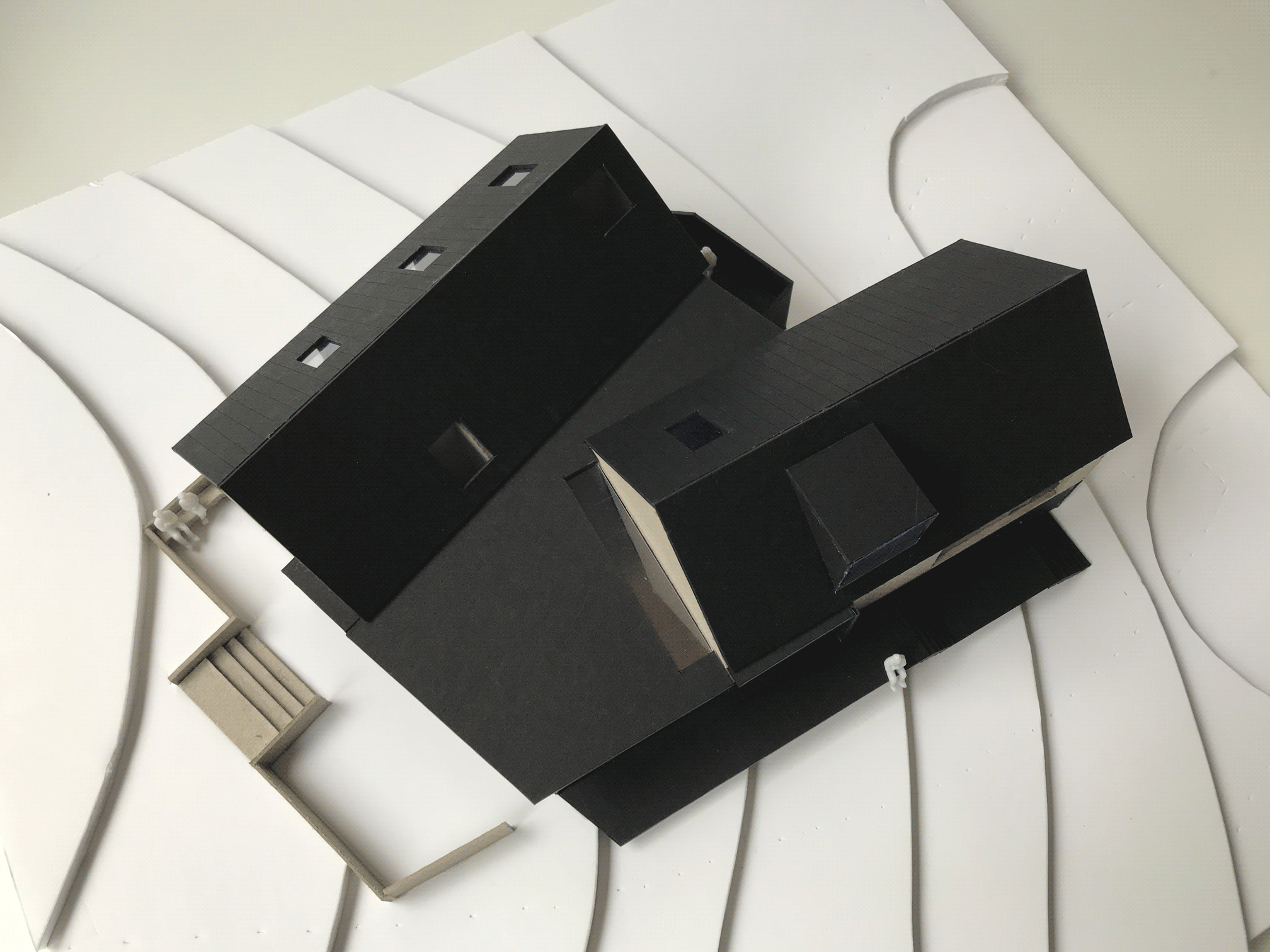 Site model of The Sunny House set within its surrounding topography, illustrating how the building sits within the Lower Wye Valley and responds to the slope of the land.