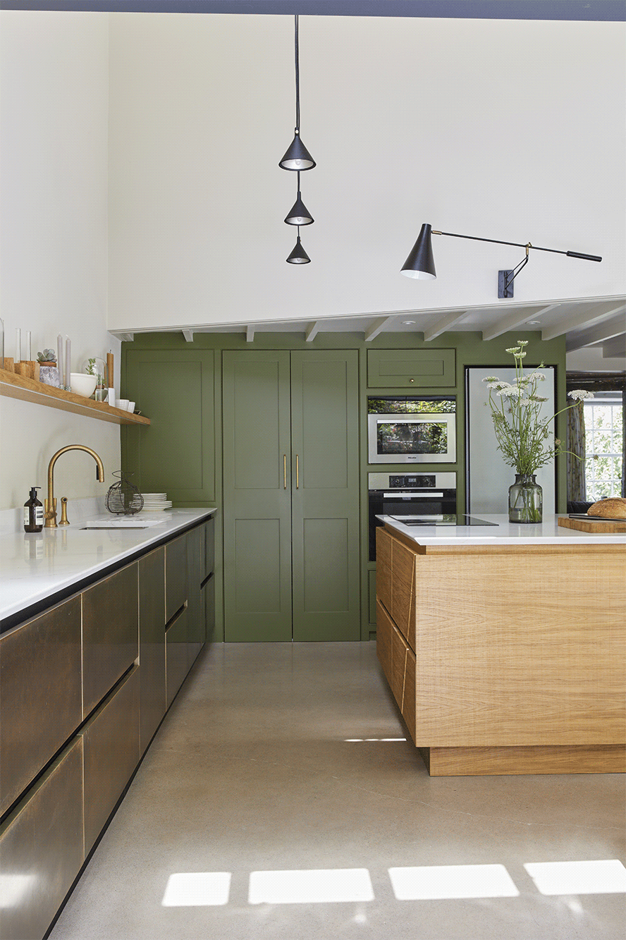 Minimal contemporary kitchen within a rural heritage home