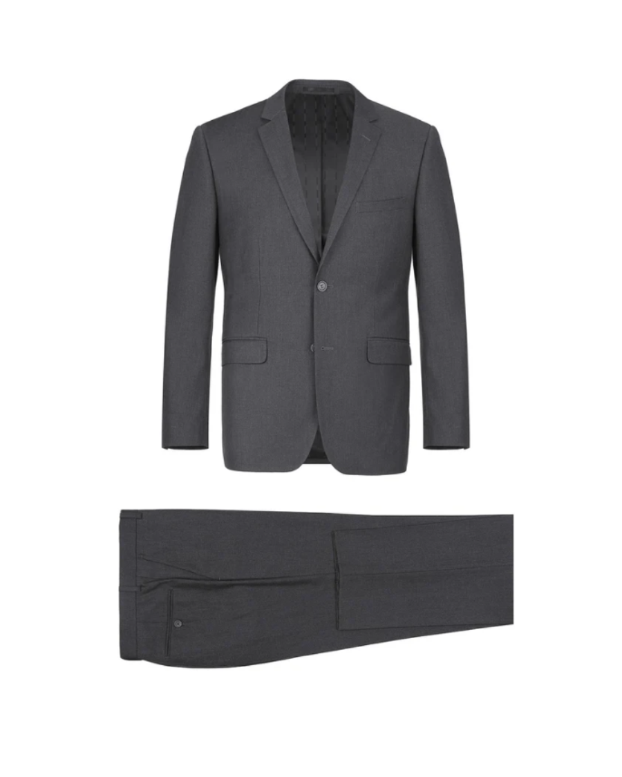 Men's Charcoal Single Breasted Suit