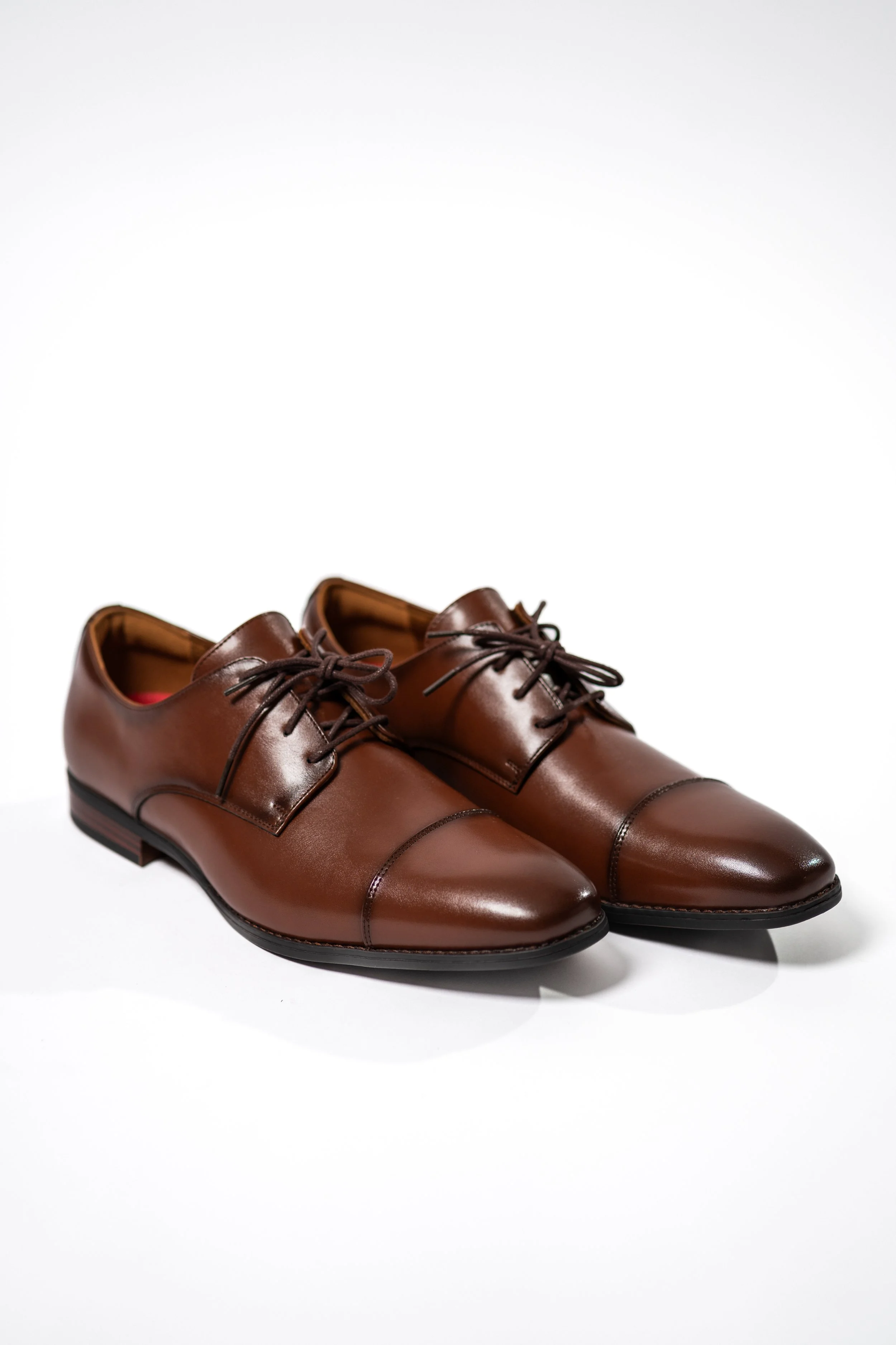 Cognac Cap Toe Lace Up Dress Shoe