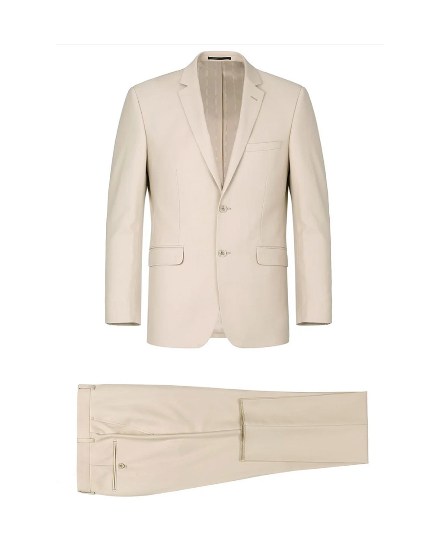 Men's Tan Single Breasted Suit