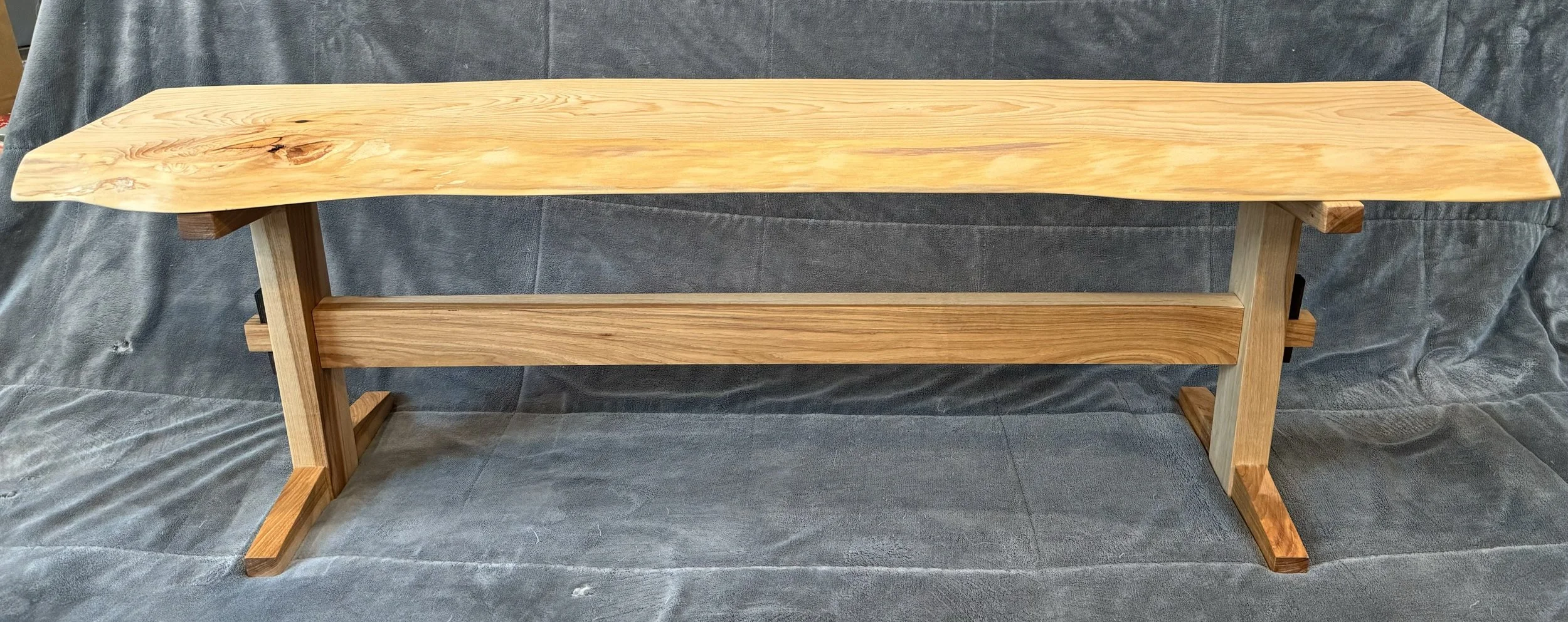 Live Edge Coffee Table
Cedar Slab and Hickory Base
Japanese-inspired joinery in the base