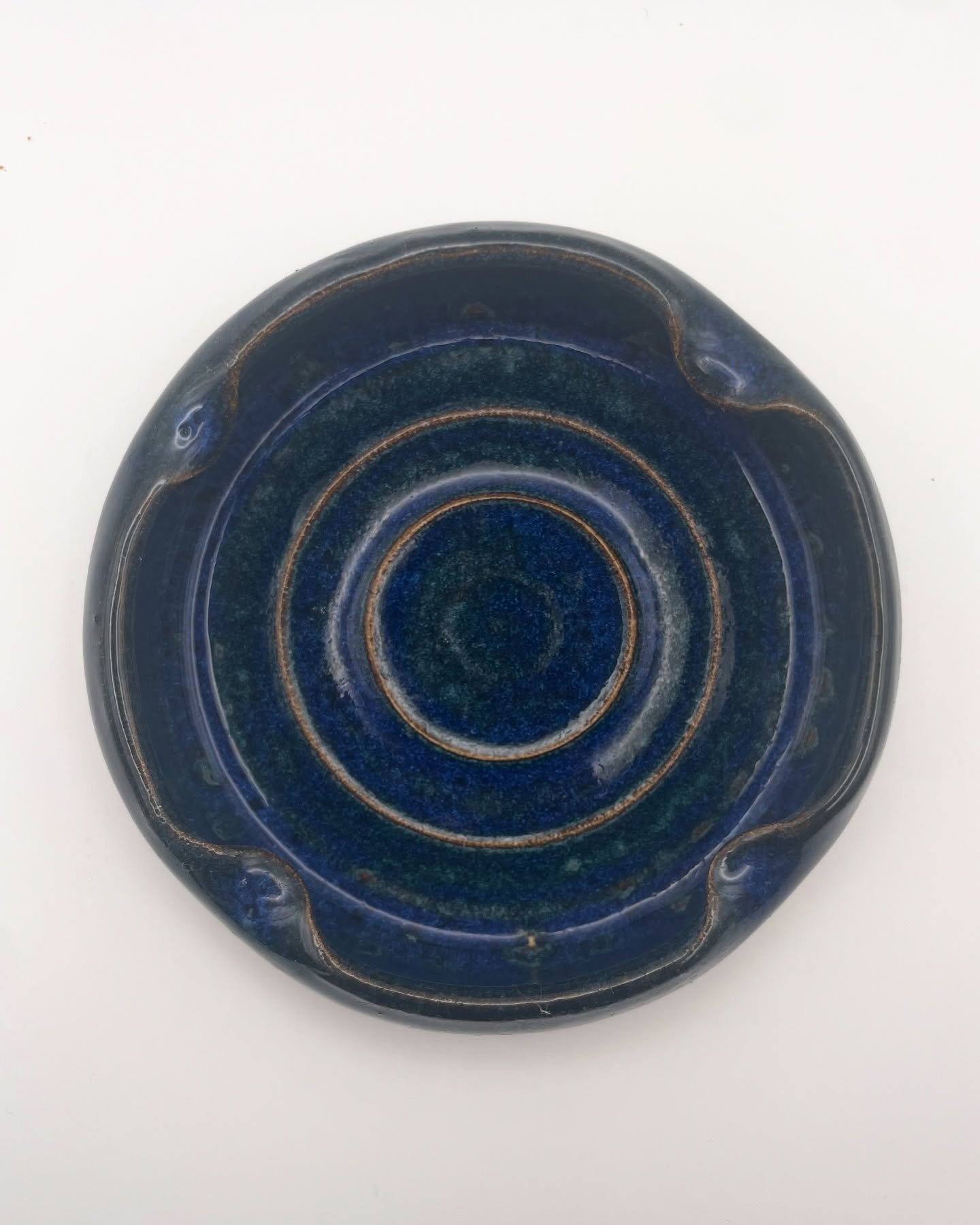 Blue ashtray- glazed with blue surf ⭐️🌊 #potter #glaze #clay #ceramic #pottery #mayco