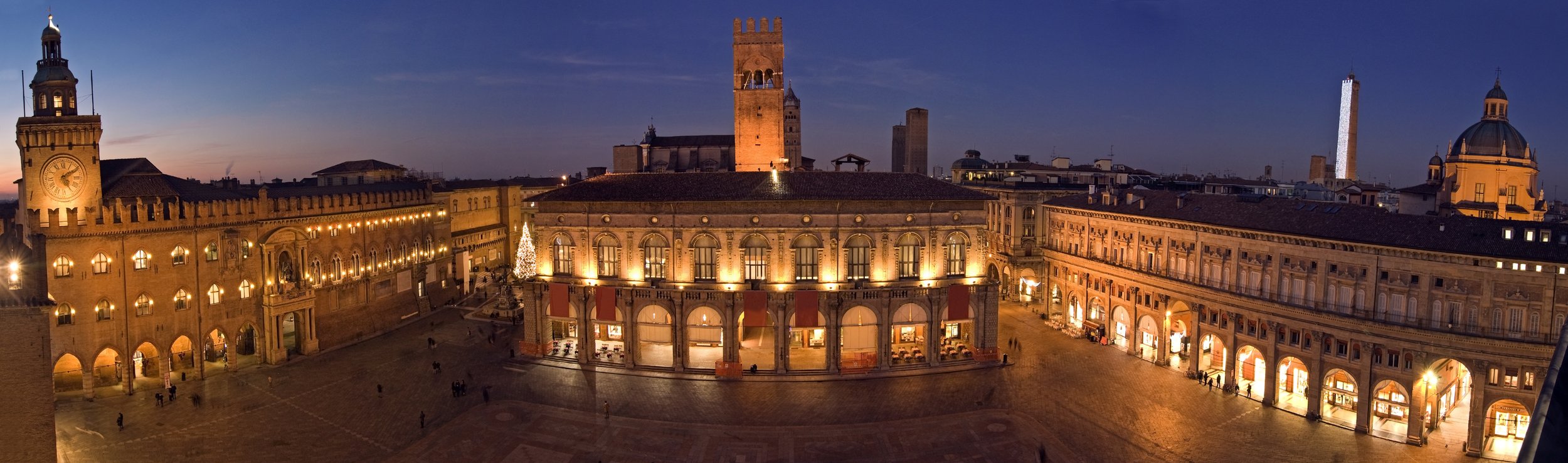 View of Piazza Maggiore in Bologna, Italy