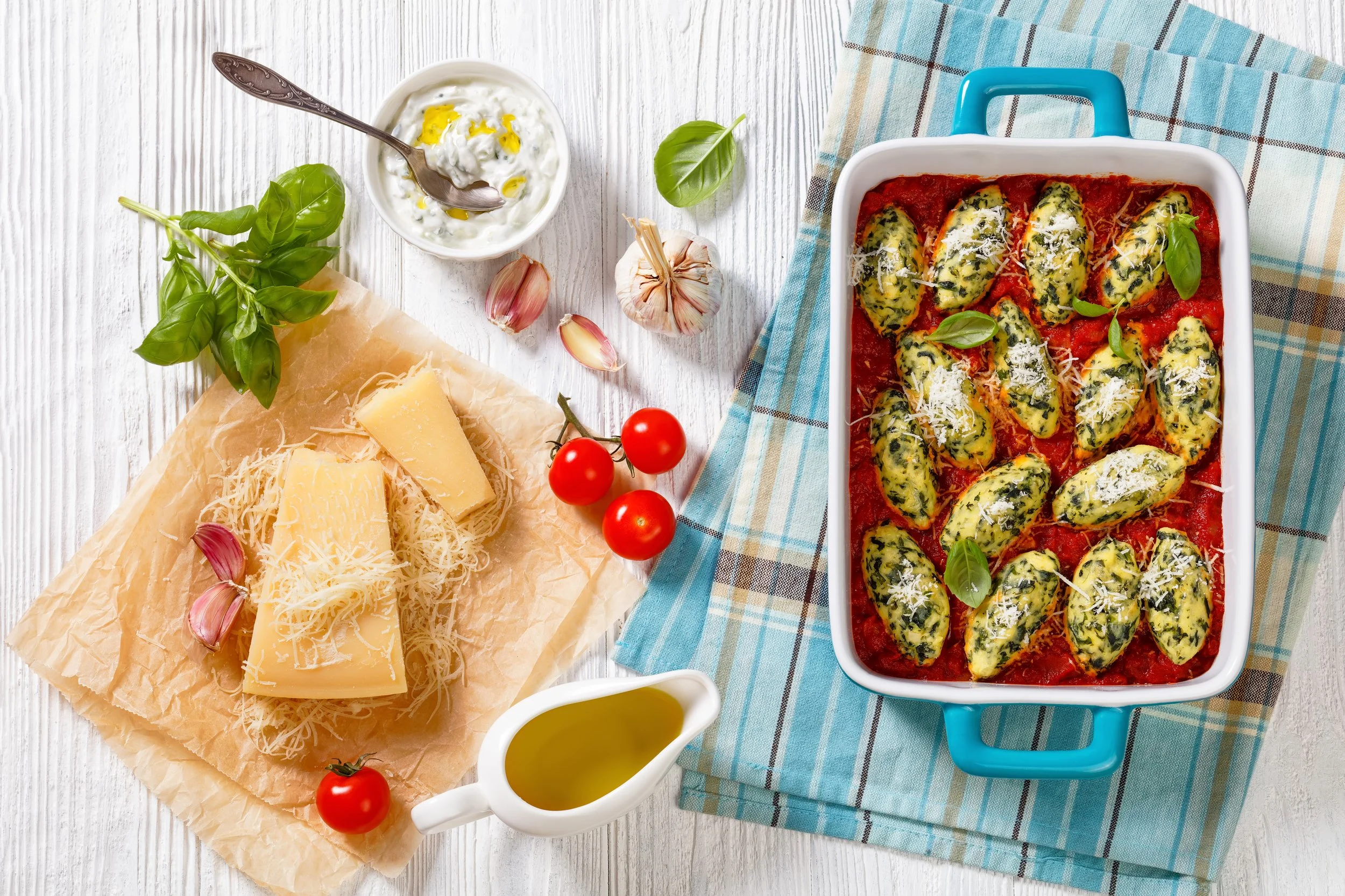 Malfatti, hot Italian spinach ricotta dumplings