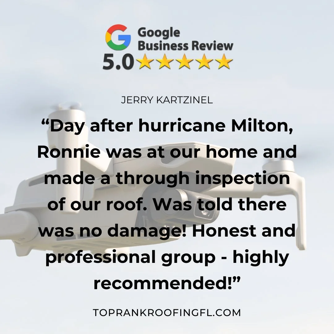 🌟🌟🌟🌟🌟 &quot;Thank you for making us Florida's trusted choice for quality roofing! 🏠✨ We're thrilled to see all the 5-star reviews and are so grateful to work with amazing customers like YOU. 

📞 Call us today to schedule your FREE drone inspec