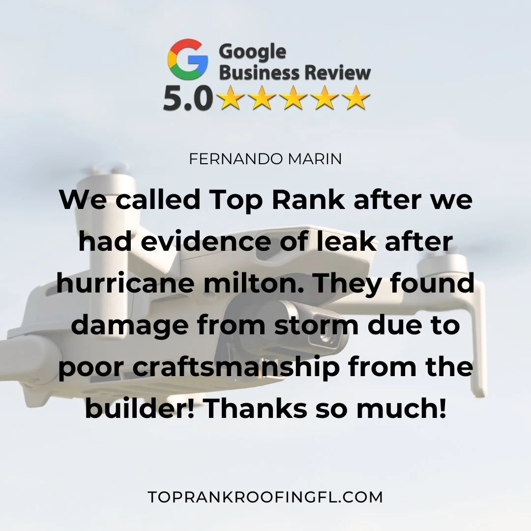 🌟🌟🌟🌟🌟 &quot;Thank you for making us Florida's trusted choice for quality roofing! 🏠✨ We're thrilled to see all the 5-star reviews and are so grateful to work with amazing customers like YOU. 

📞 Call us today to schedule your FREE drone inspec