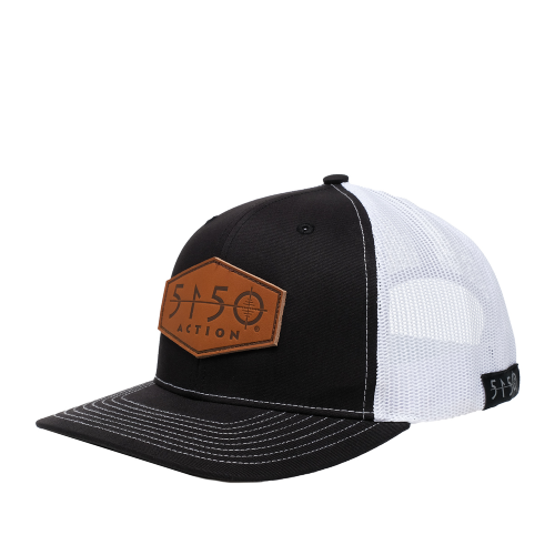 5150 B&W Leather Logo Hat — 5150 Action Apparel