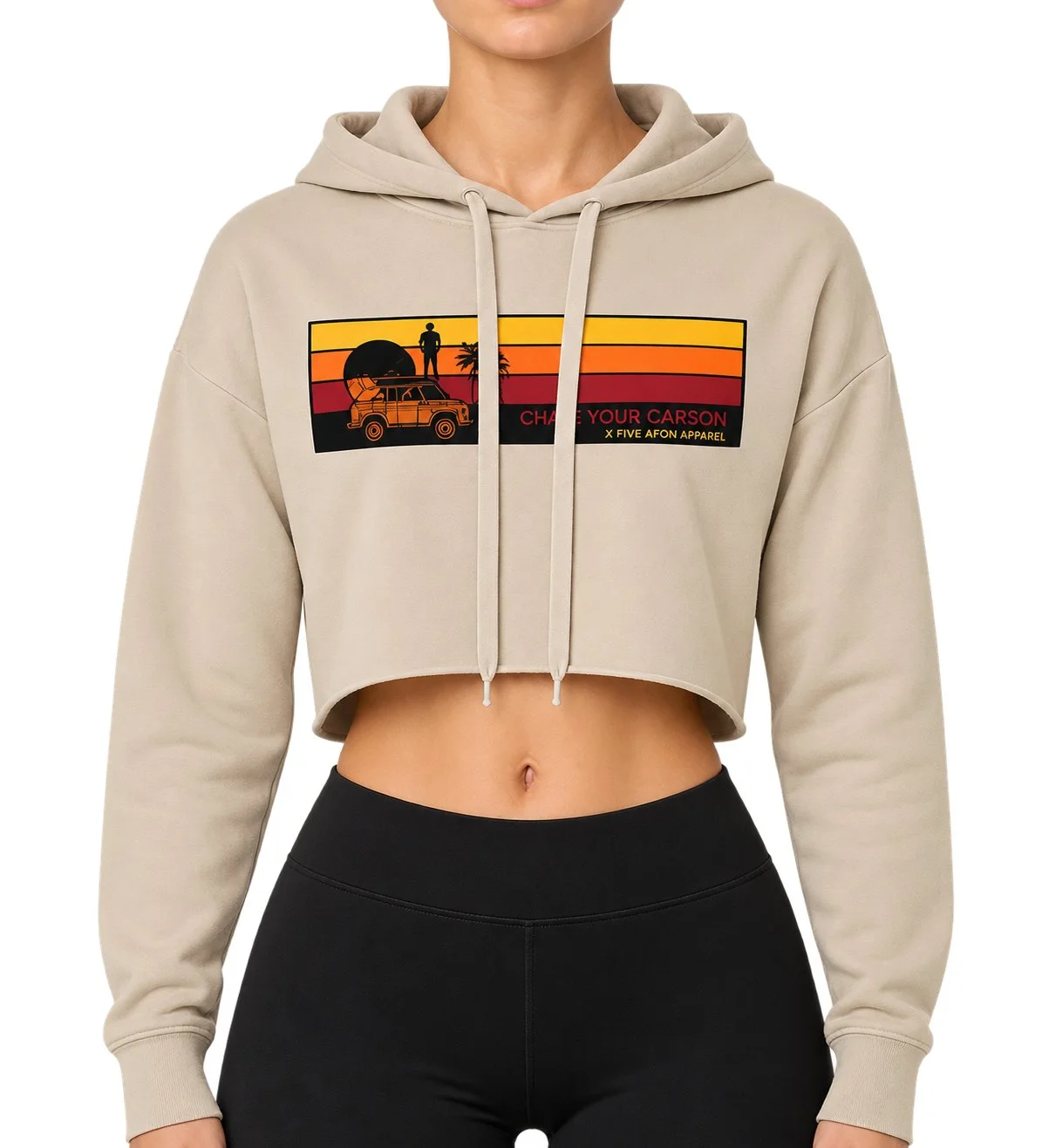 Women's Sunset Surfer Crop Hoodie