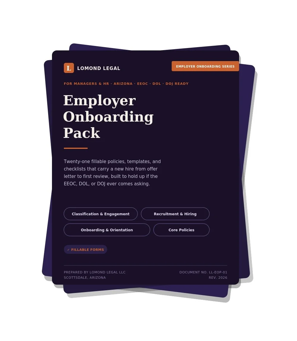 Arizona Onboarding Pack 2026