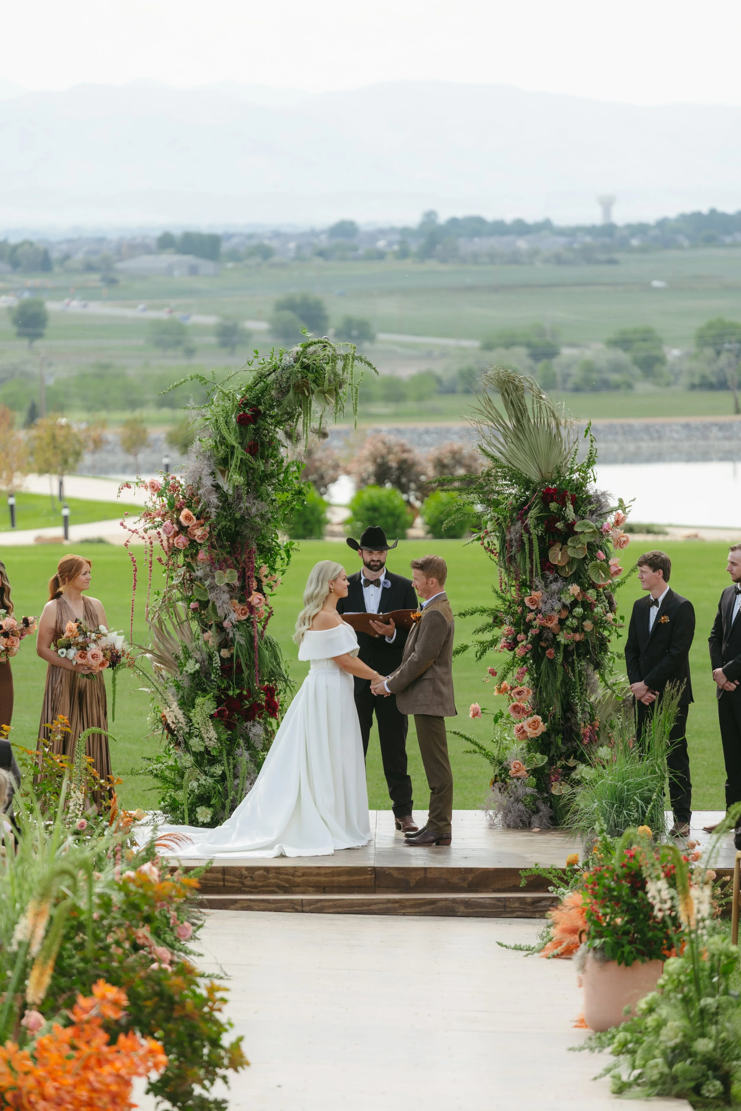 High end wedding with florals and a beautiful build out in denver