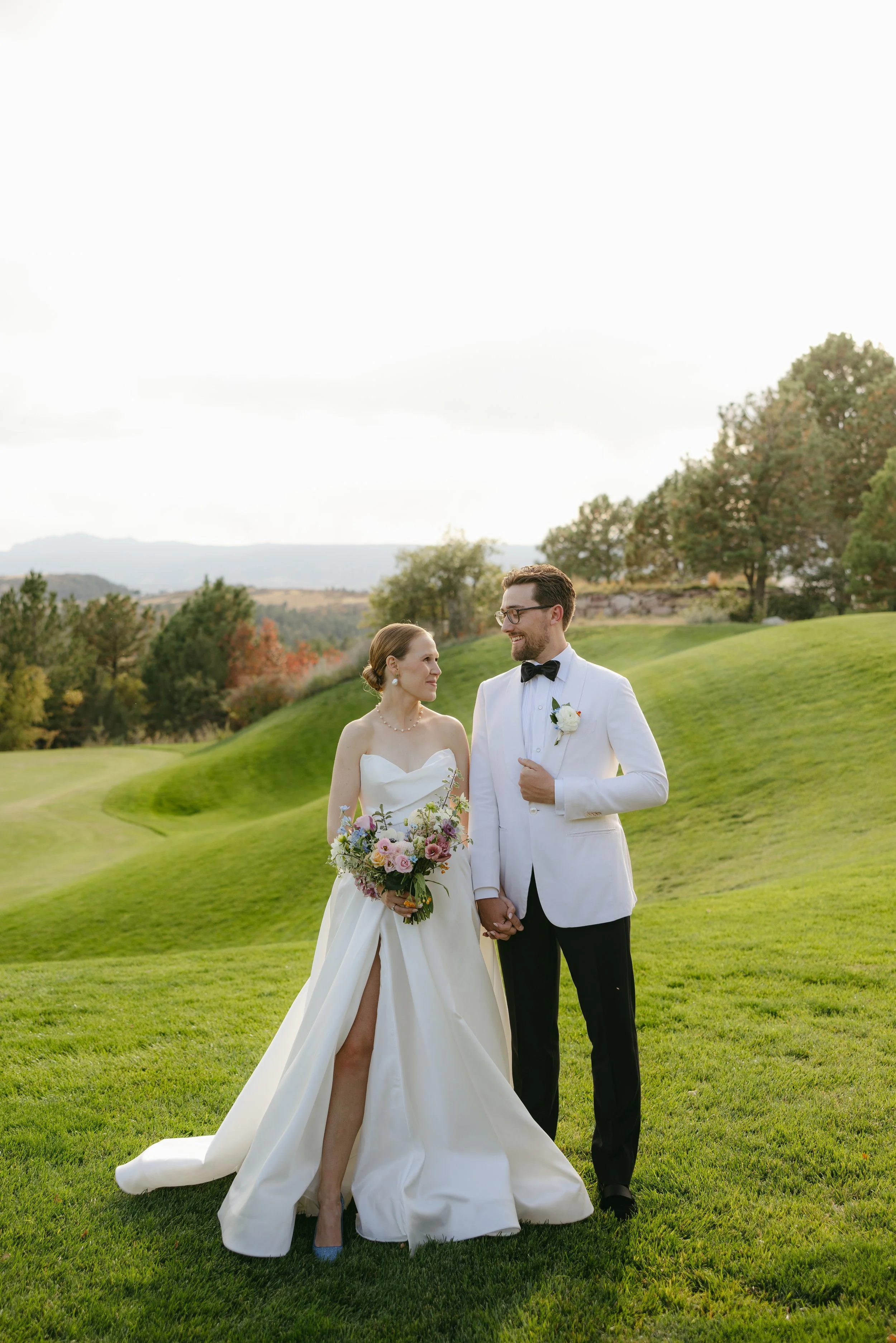 Bridal Portraits on a wedding at Sanctuary Golf Course in Colorado. A Golf Course Wedding
