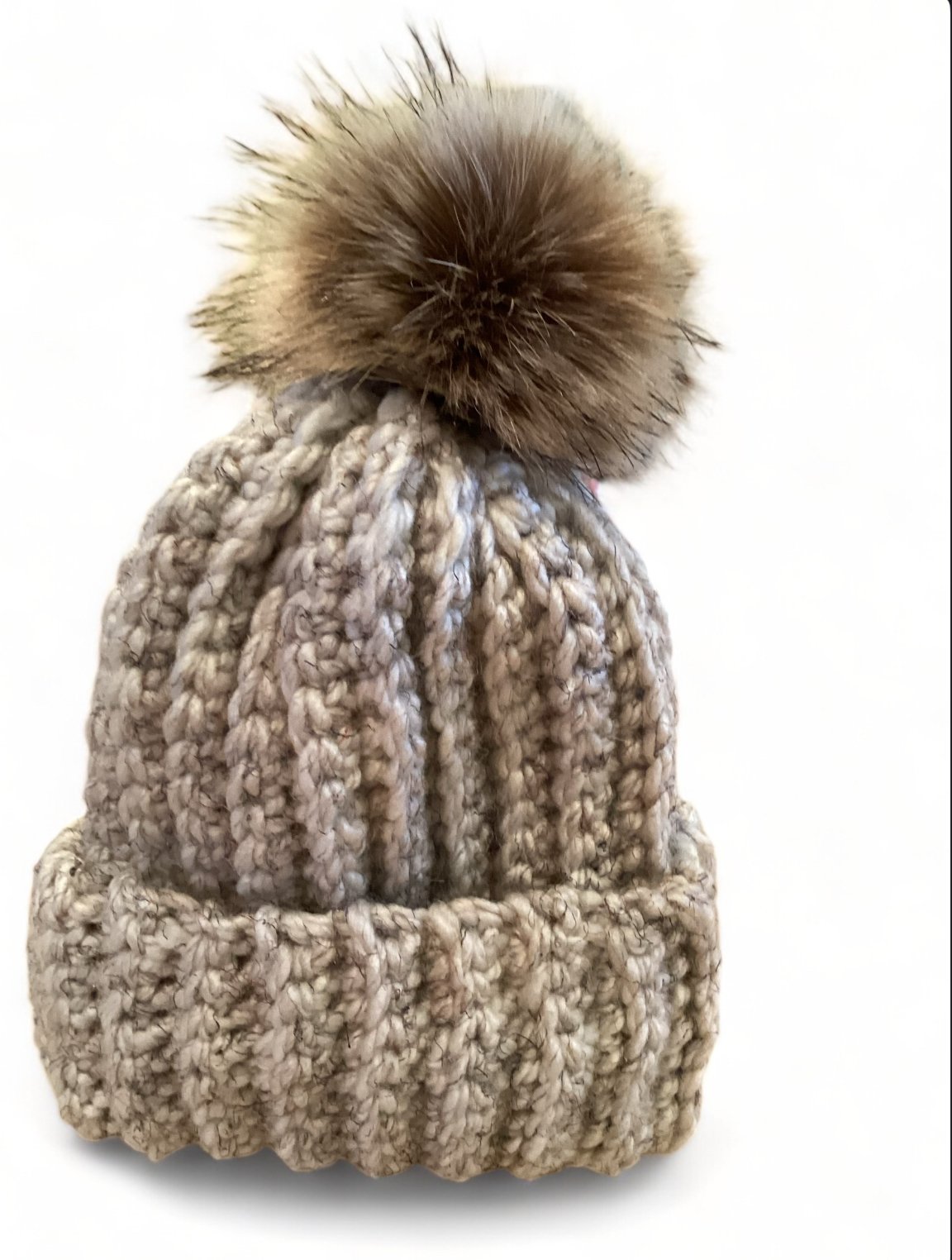 Boho Pom-Pom Beanie - Oatmeal