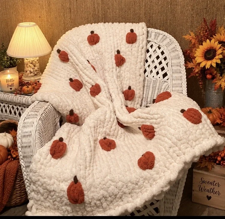 Boho Chunky Pumpkin Throw  40x50