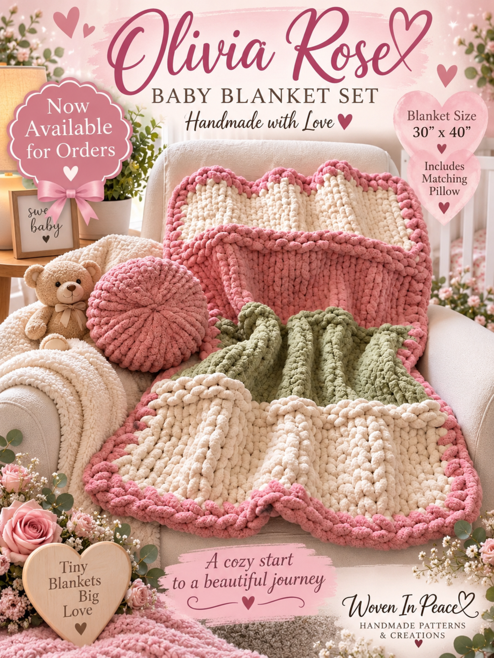 The Olivia Rose Blanket And Pillow Set