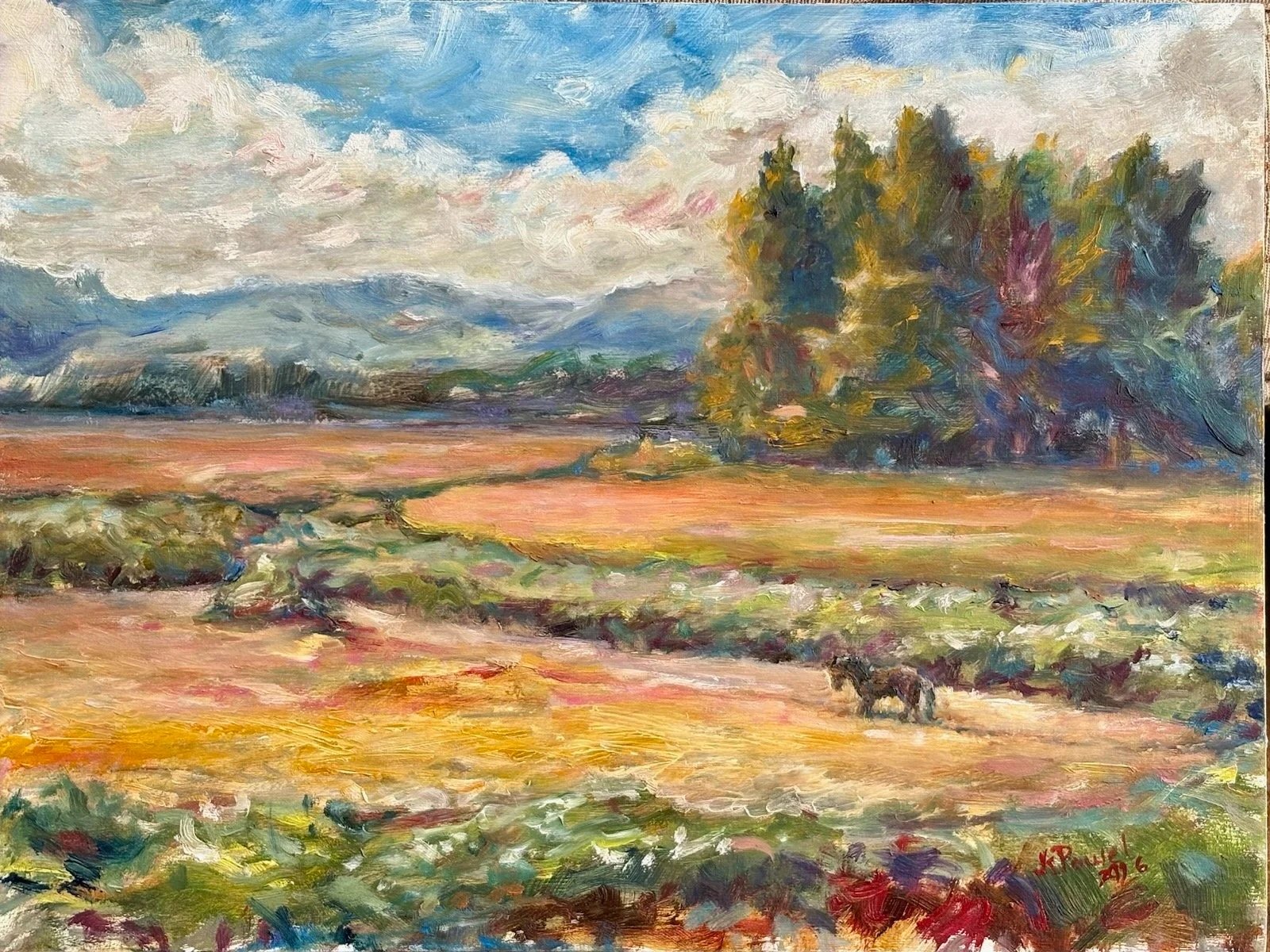 Heading Home, Sauvies Island, 2026. 9 x12" Oil on panel. $350 framed (2026PDX09) Available