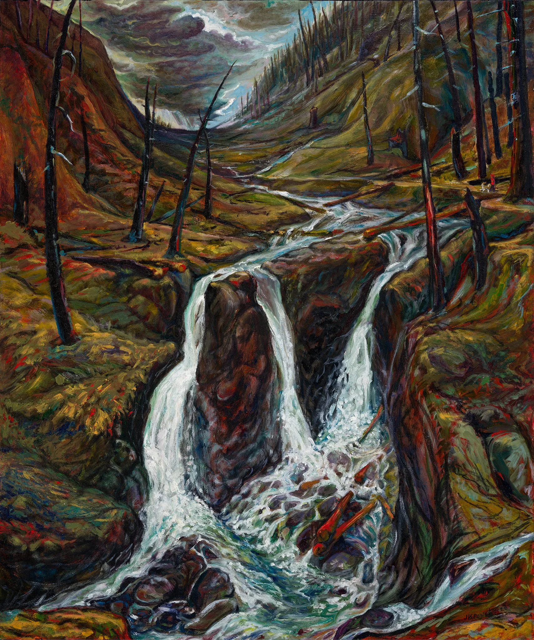 Healing in a Burnt Land, 2026. 24x20"  Oil on board. $1,450 framed 
(2026PDX05) Available