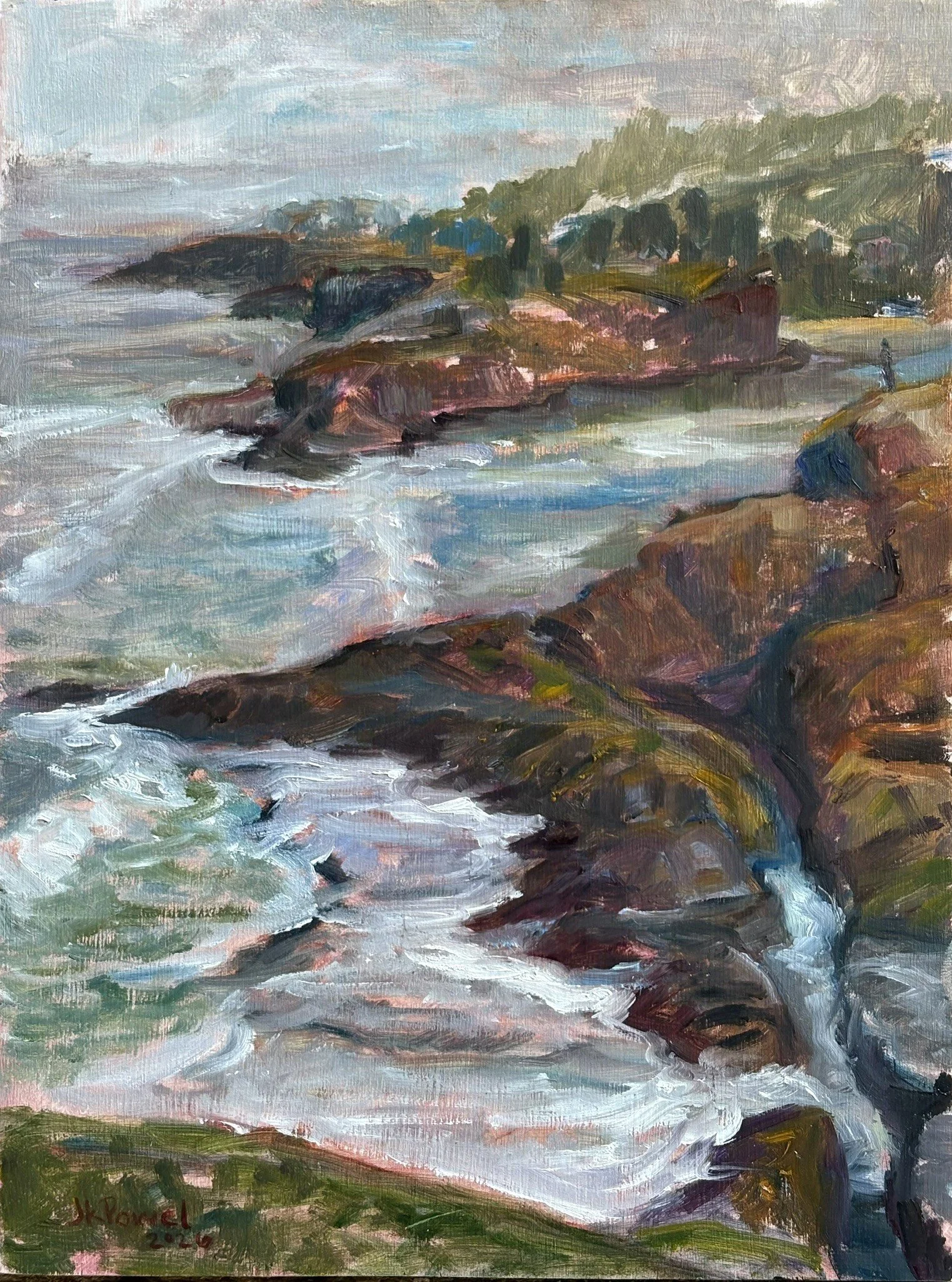 Whale Bay at Rocky Creek, 2026. 9x12" Oil on panel. $350 framed (2026SP02) Available