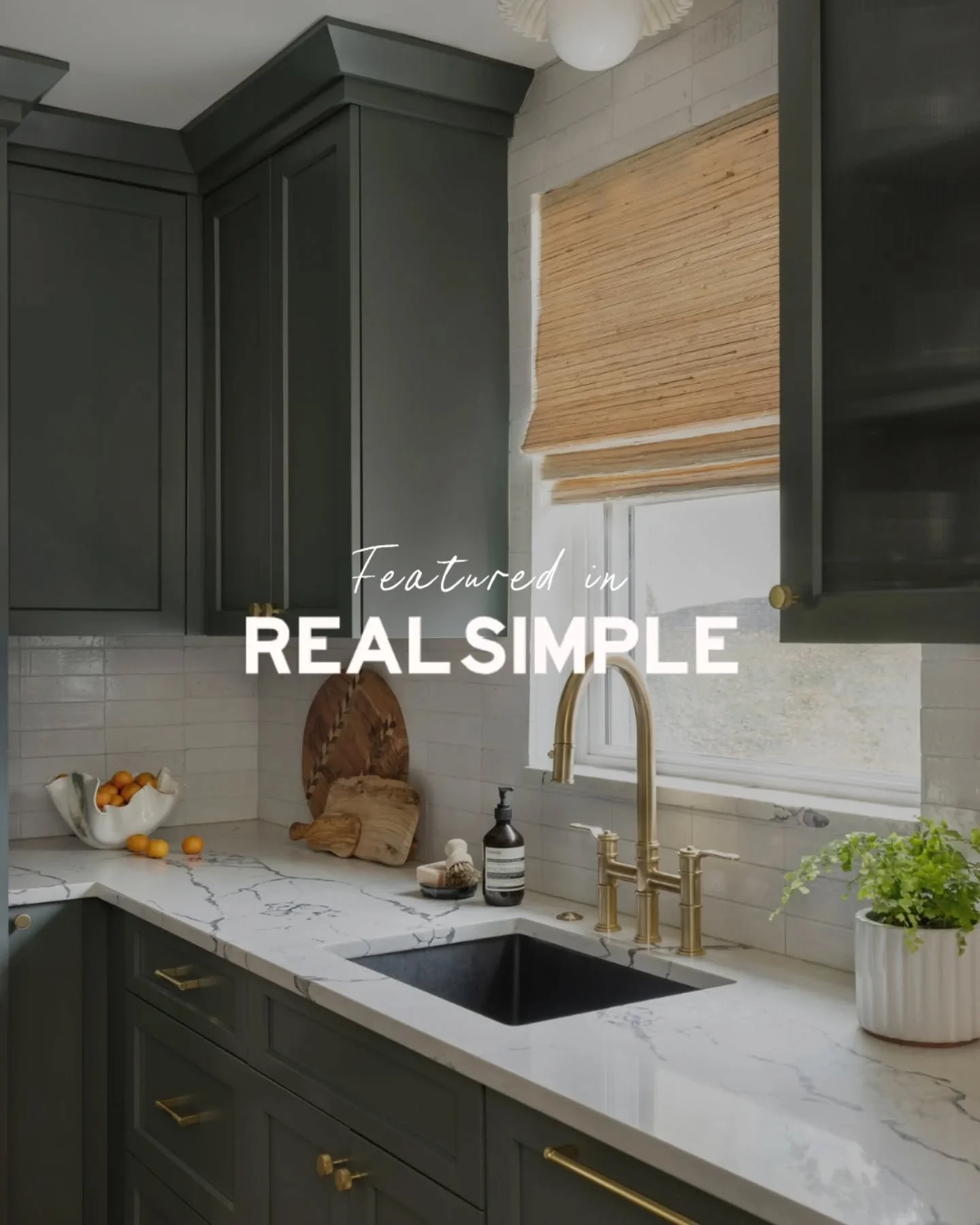 Happy to share one of my favorite Benjamin Moore kitchen cabinet colors in a recent Real Simple article by @sarahlyon9

Quarry Rock checks all the boxes&mdash;bold, grounded, refined and beautifully color-shifting.

Swipe to read why I love this shad