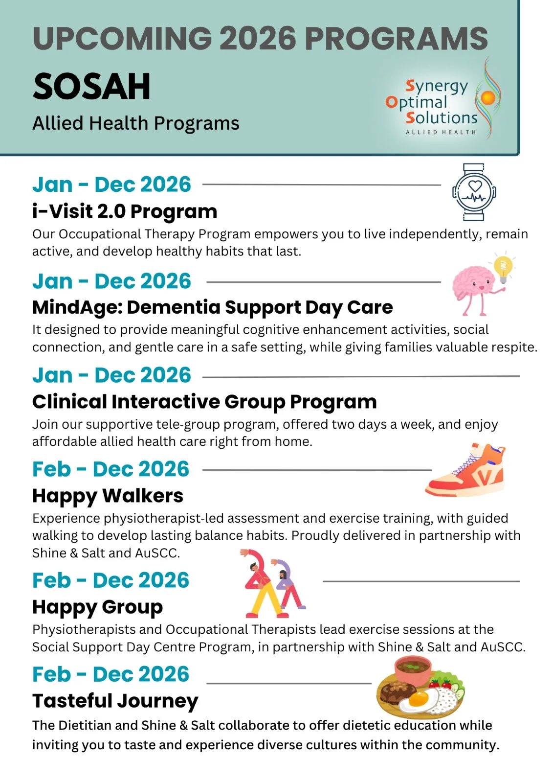 UPCOMING 2026 PROGRAMSSOSAH