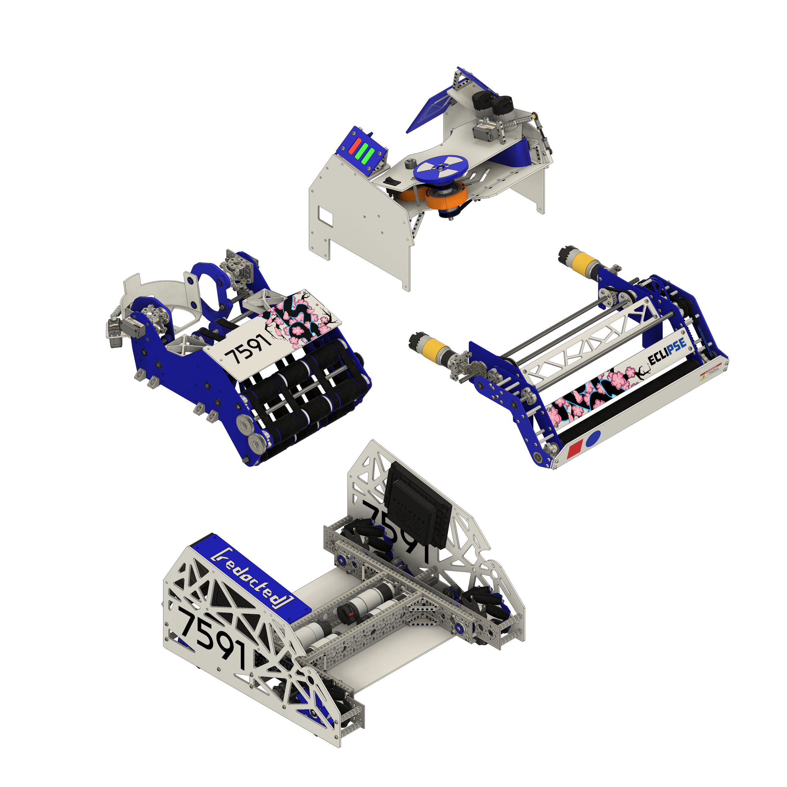 Assembled X-axis pairs.