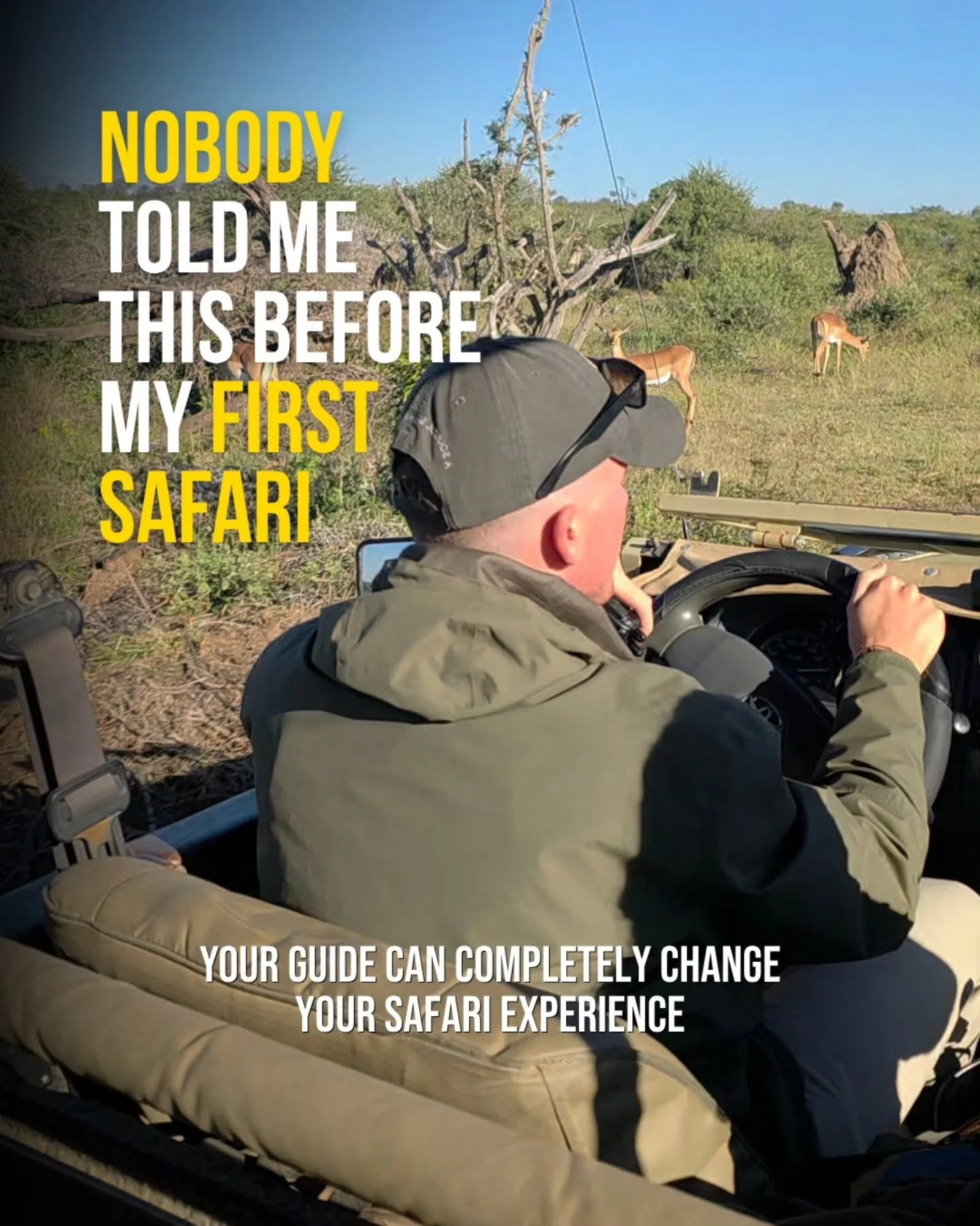 🤔I used to think a safari guide's job was to drive the vehicle and help us find animals.

I quickly learned it's SO much more than that.

A great guide reads tracks you'd walk right past. They hear sounds you don't notice. They understand animal beh