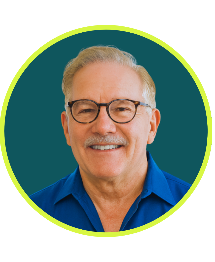 Headshot of Craig Alan Smith, DNP, MSN, PMHNP-BC, Psychiatric Nurse Practitioner at Brainwise. White Man with glasses and mustache smiling confidently against a neutral background.