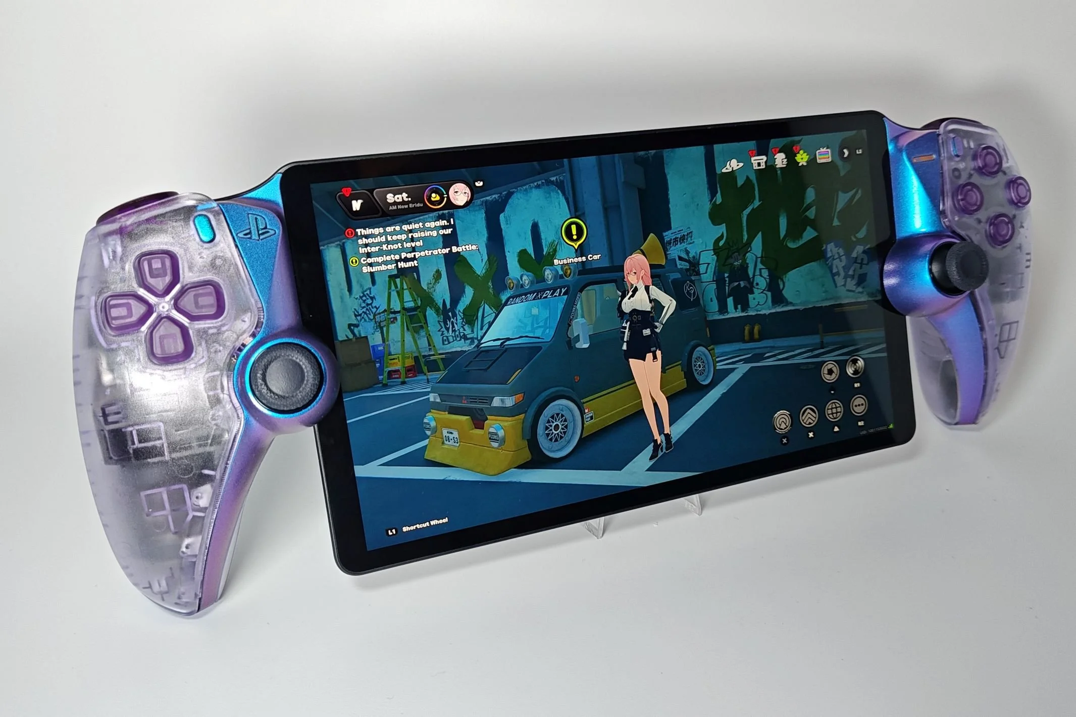 Custom clear atomic purple Playstation Portal shell mod