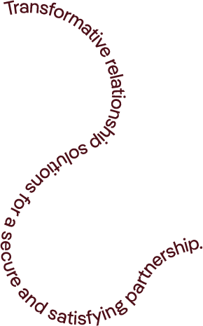 Spiral text from Red Thread Relationships reflecting transformative therapy values in couples and individual counselling across Central Coast, NSW.