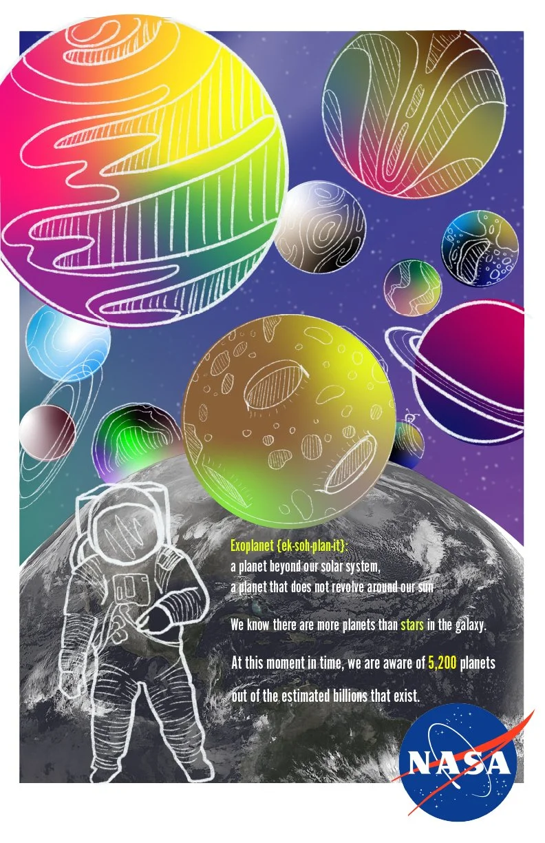 This is a promotional poster for exoplanets provided by NASA
