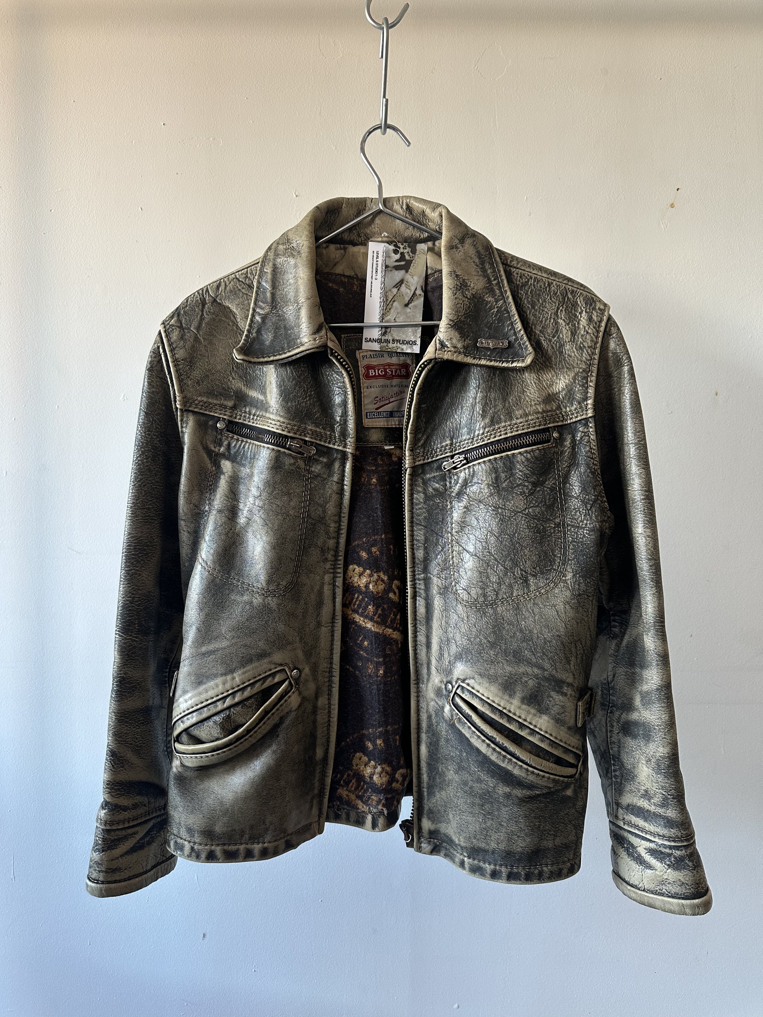 Stone Wash Leather Jacket