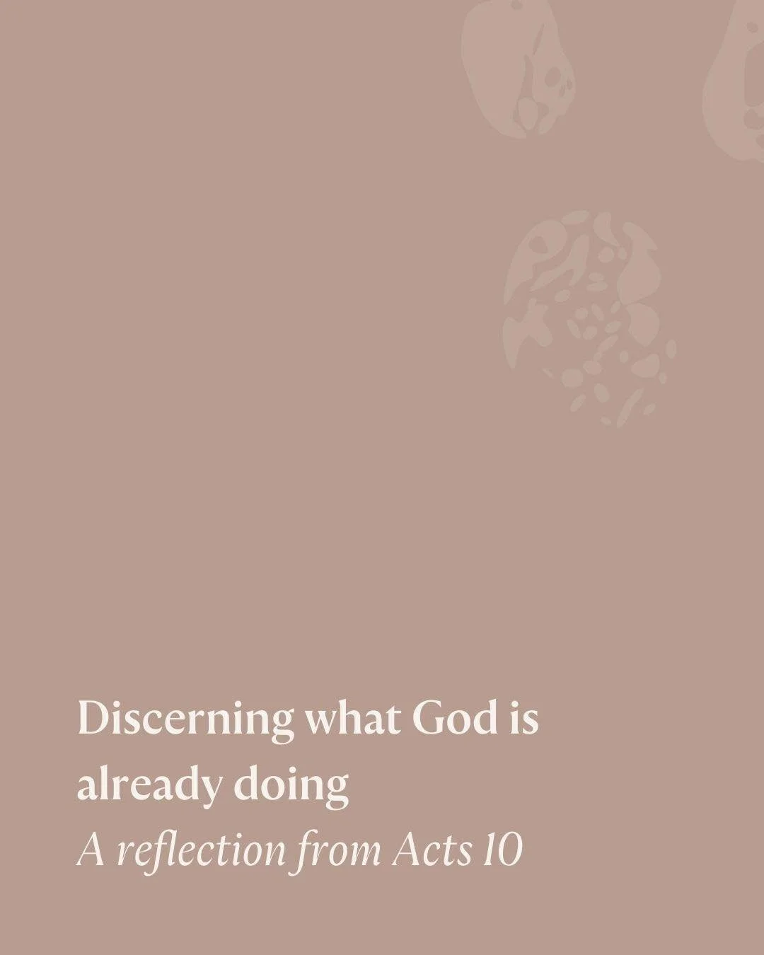 A reflection from Acts 10
Discernment is not about rushing decisions, but learning to listen to where God is already at work, noticing the movement of the Spirit, and joining in.