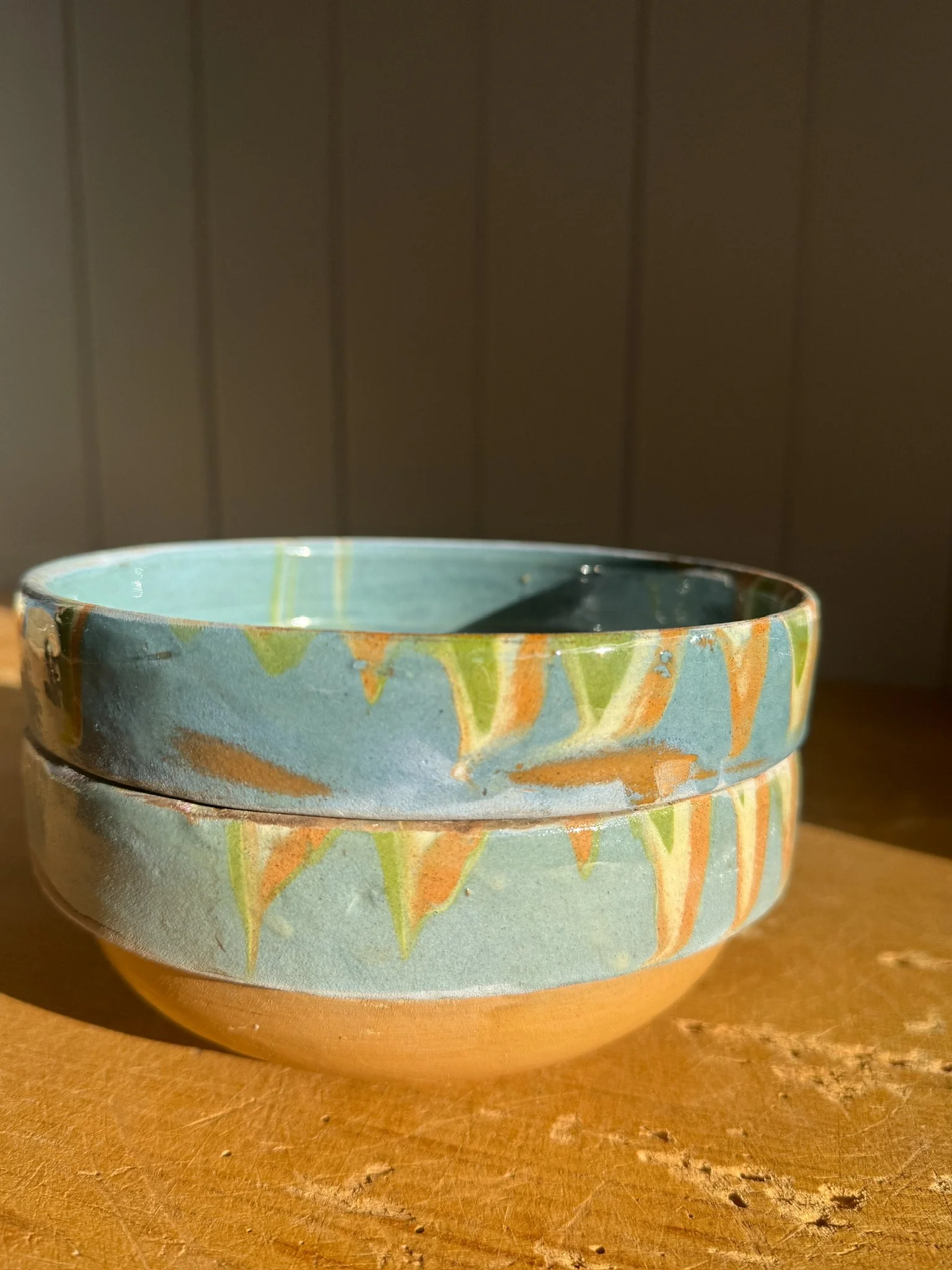 Flow Glazed Bowl - Petrol Blue