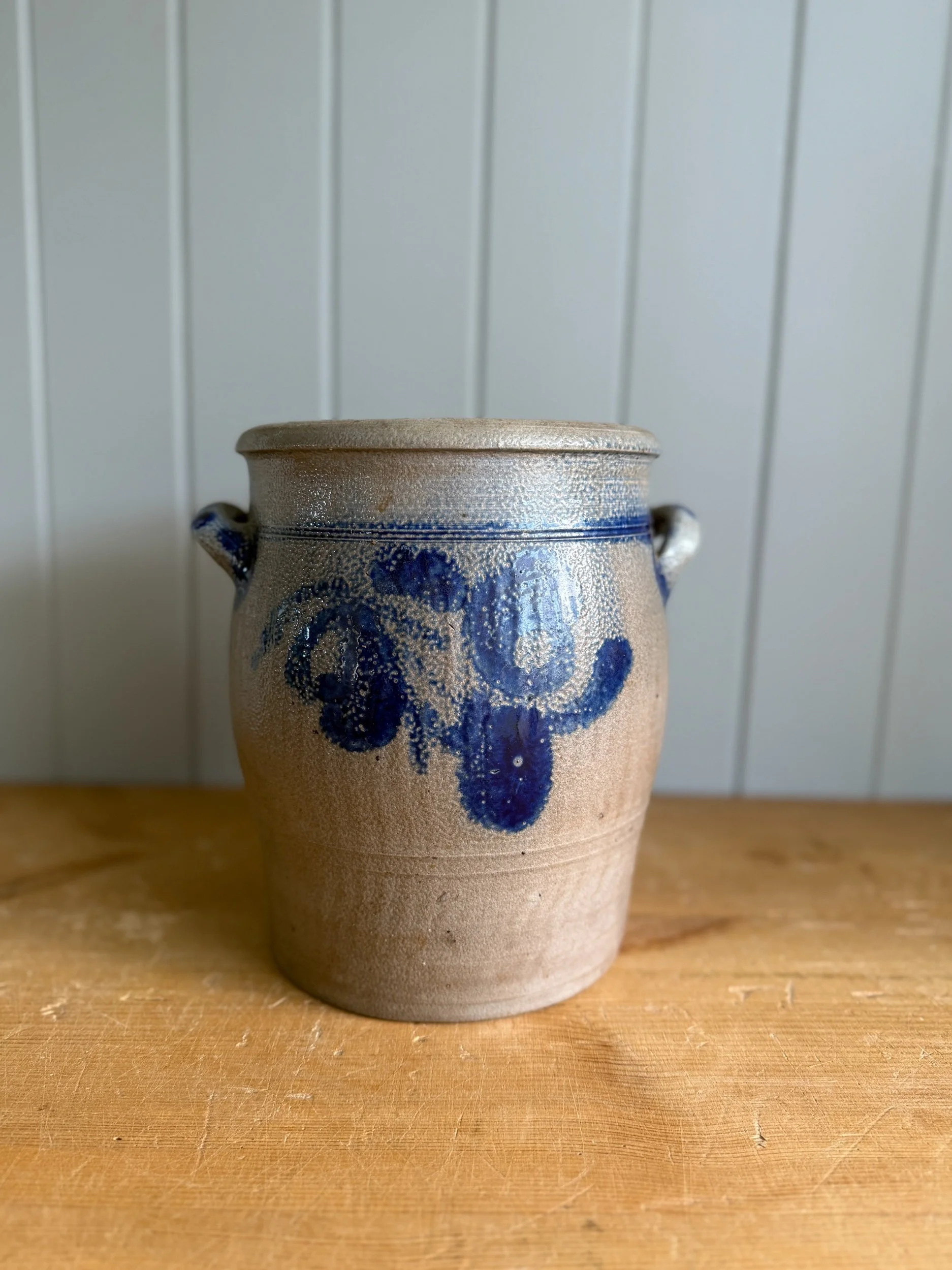 German Stoneware Salt Glaze Crock - Large