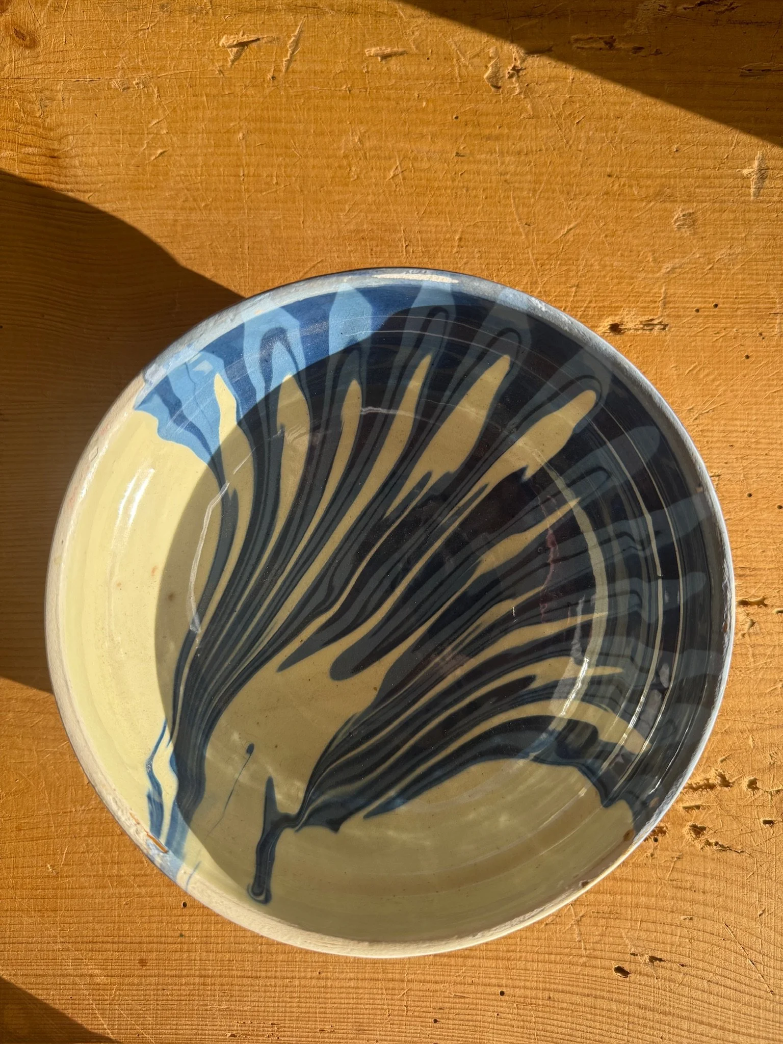 Flow Glazed Bowl - Cobalt Blue