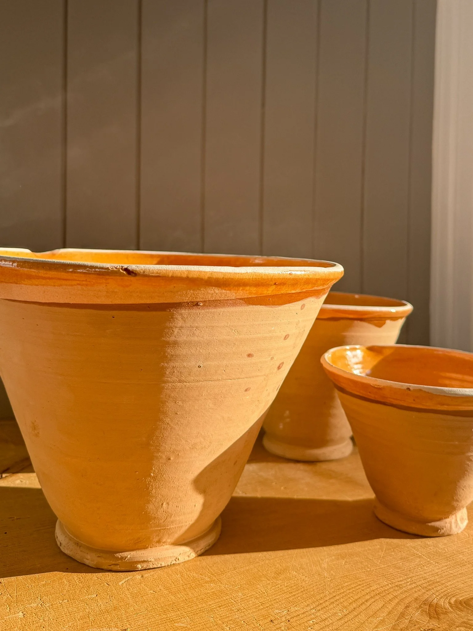 Clay Glazed Nesting Bowls - Set of 3