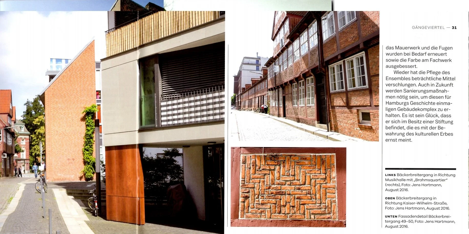 Hamburger Bauheft Gängeviertel Bäckerbreitergang mit dem Kiez-Kapitän.