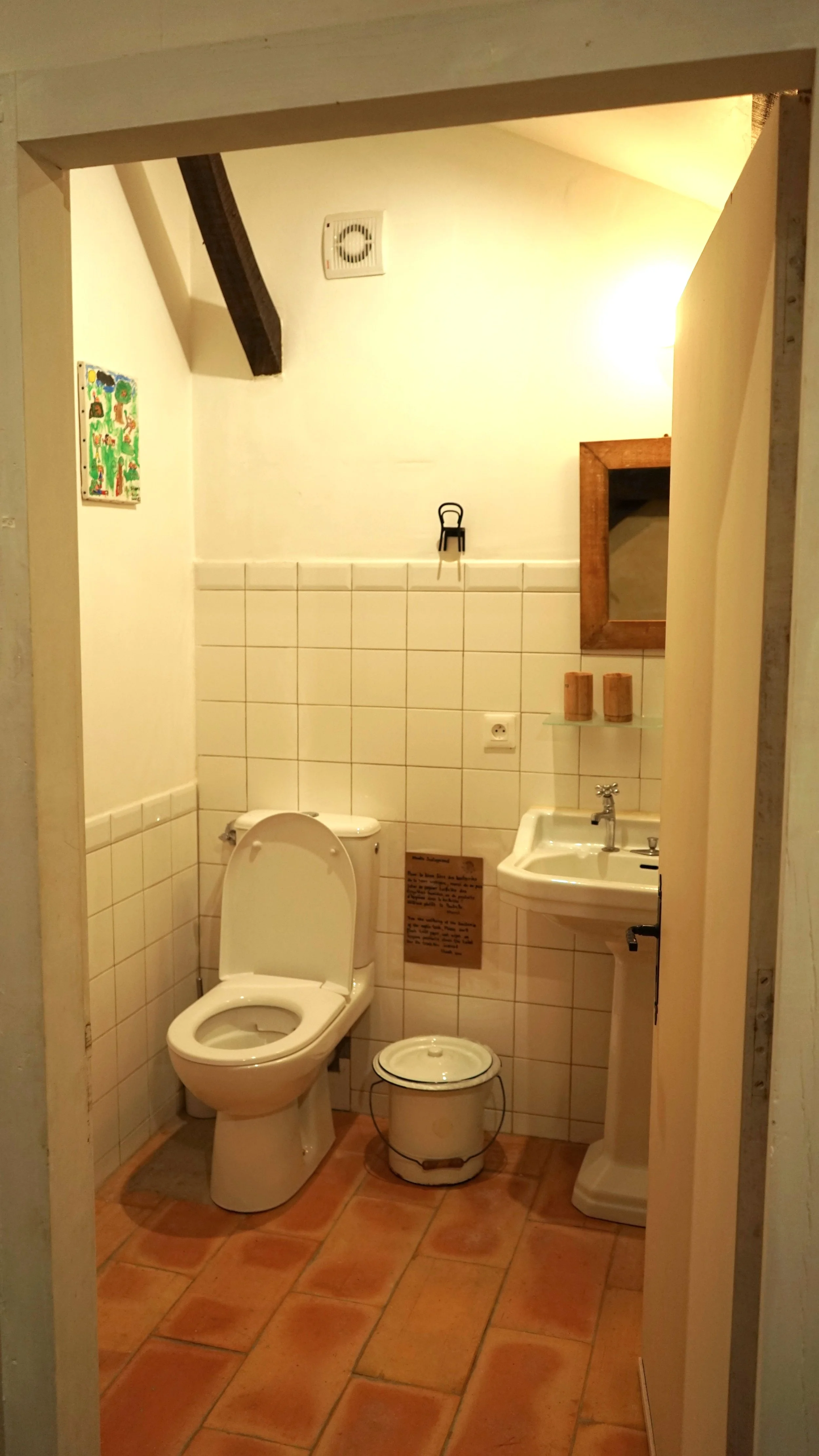 A private toilet in bedroom
