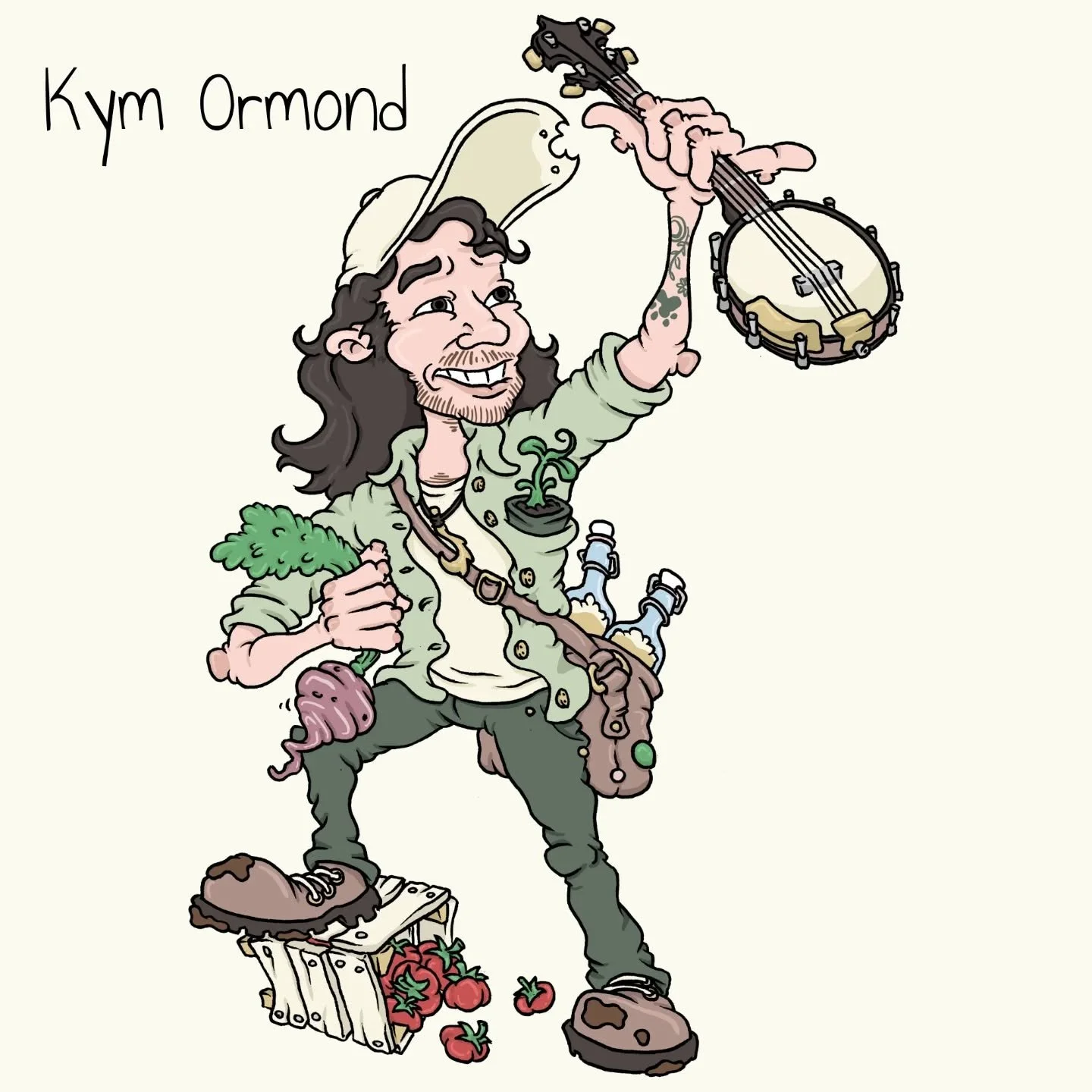 New year = New Logo 

Big ups to @makingwithmuzz / @conor_ando123 for re-drawing me as a banjo slinging wild gardening lord of the ferments.

Muzz did the artwork for my debut album that dropped last year and came to the party for the new logo, alway