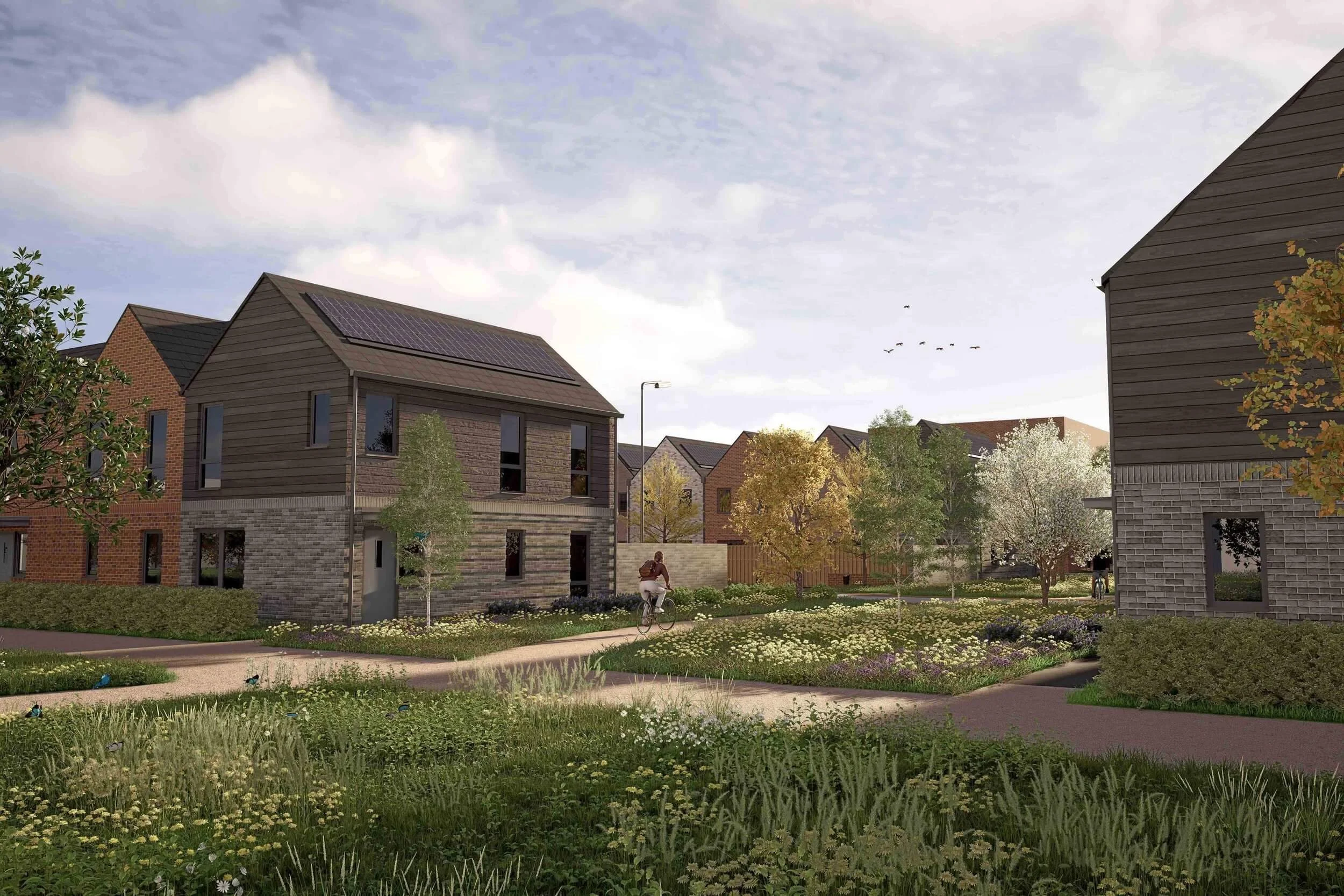 Waterbeach residential development in Cambridge by 24/Three, delivering sustainable new homes with a focus on placemaking and design quality