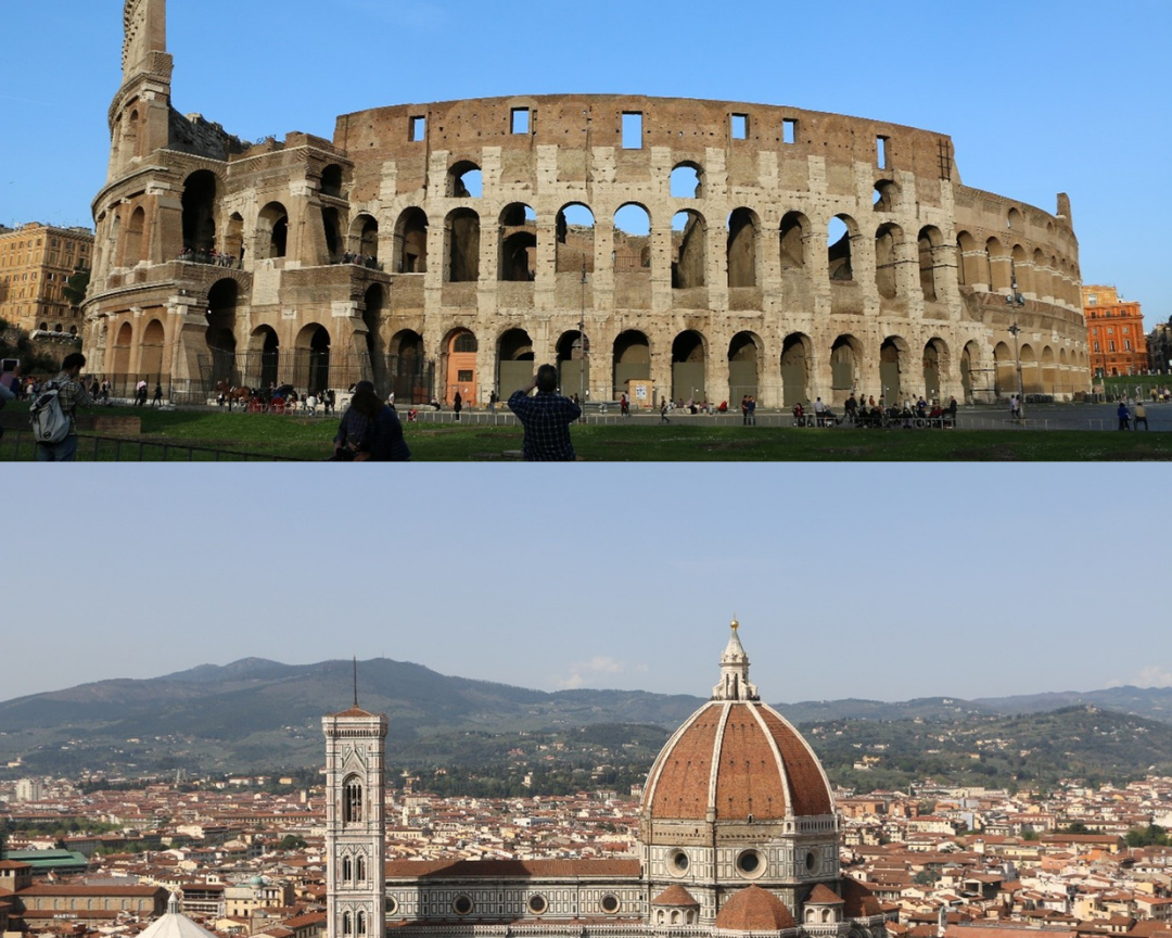 Image of the Colosseum showing off it's brilliant architecture