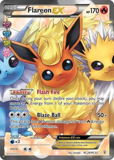 Flareon EX (Full Art) - #RC28/RC32 - Generations: Radiant Collection - Near Mint