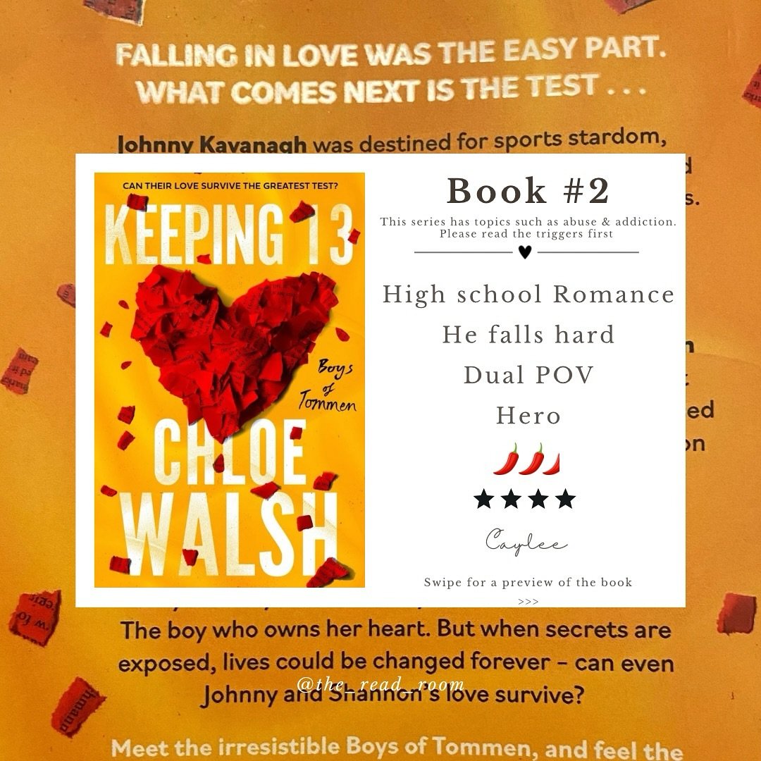 Keeping 13 by Chloe Walsh - The Tommen Boys Series 
🏉🔥🏡 
.
I dont even know where to start with this one. 🥺
.
The tears I shed over this book. It ripped a part in my soul. My god it was such a great read. Everyone by now knows I love a spicy book