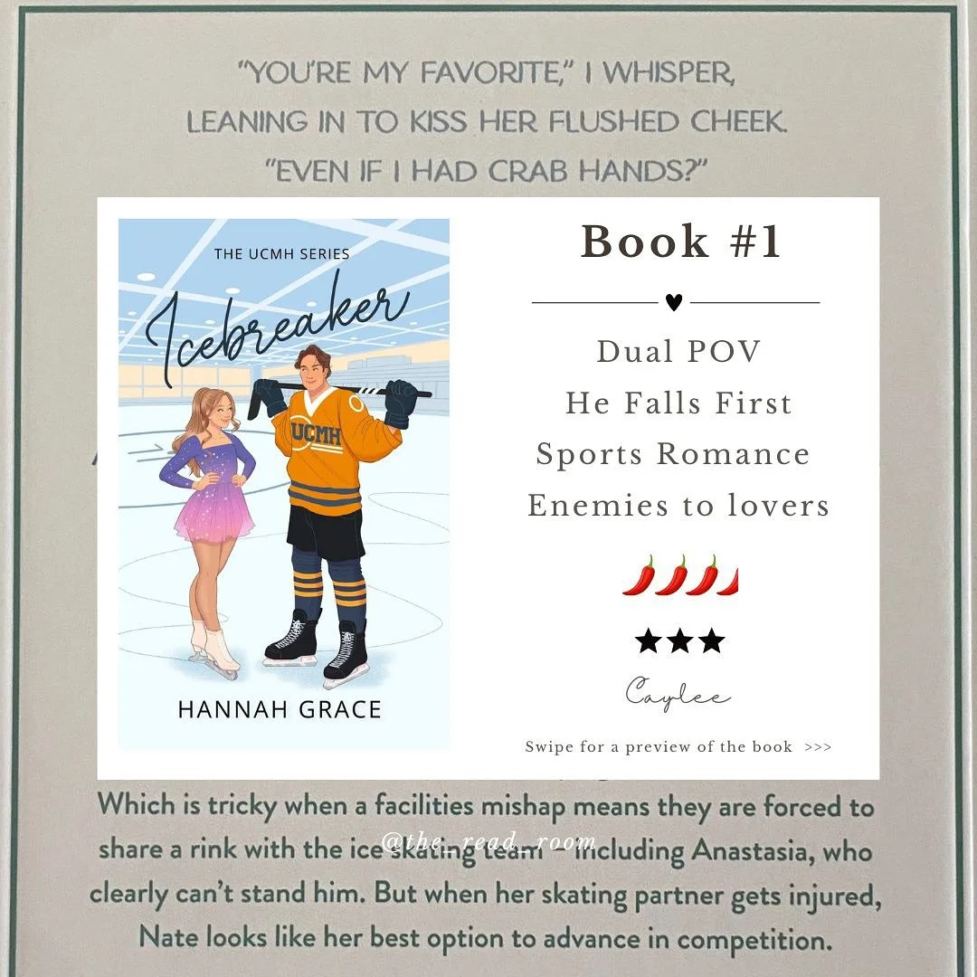 Icebreaker by @hannahgraceauthor - Maple Hills 
🏒💃🏻⛸️
.
I know, I know. I have an ice hockey obsession. What can I say 🤷🏻&zwj;♀️
.
This one I expected to be a cutsie little read, that&rsquo;s why I had put it off for a while but it turned out to