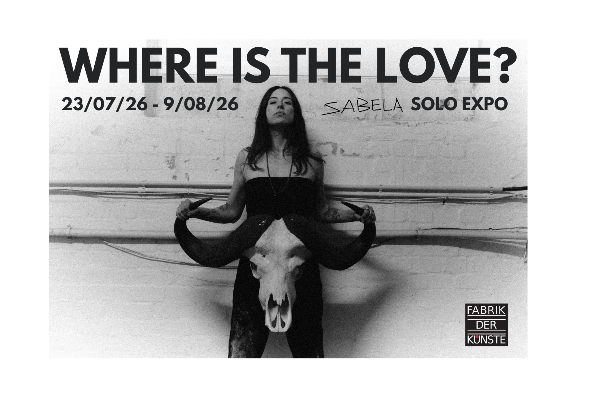 Woman holding skull with horns