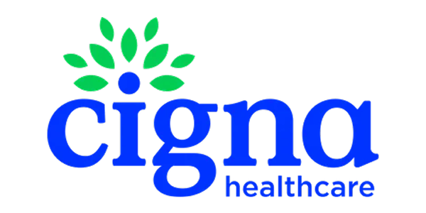 Cigna Healthcare logo with a green and blue stylized tree above the company name.